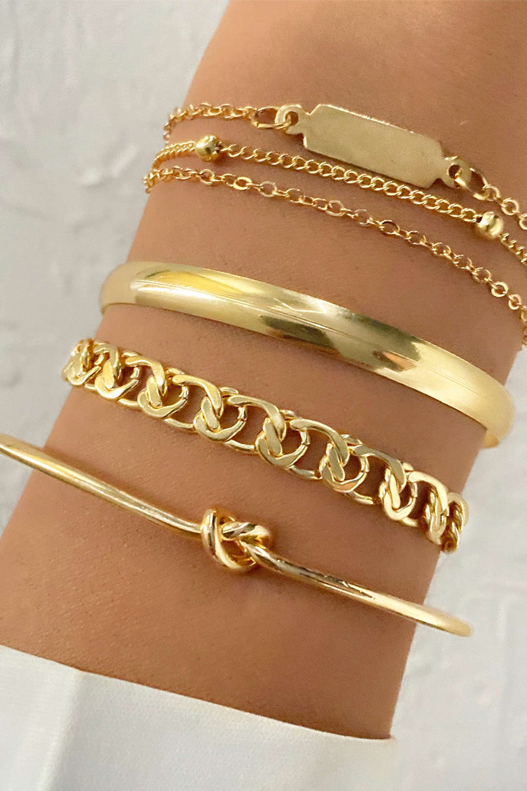 4-Piece Metal Chain Bracelet Set