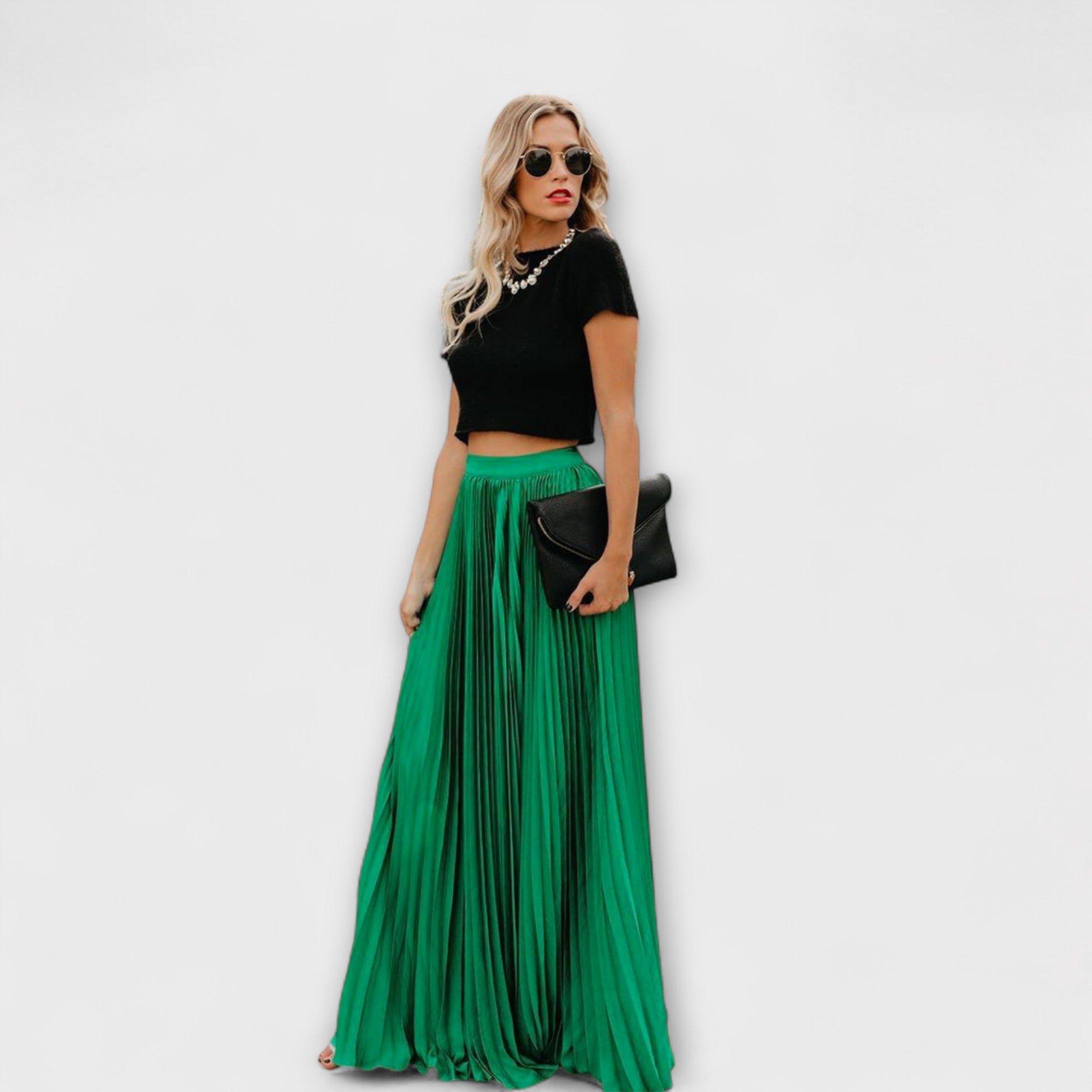 Jimena | Lightweight Pleated Maxi Skirt