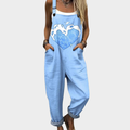 Aitana | Blue Strappy Printed Jumpsuit with Comfortable Heart