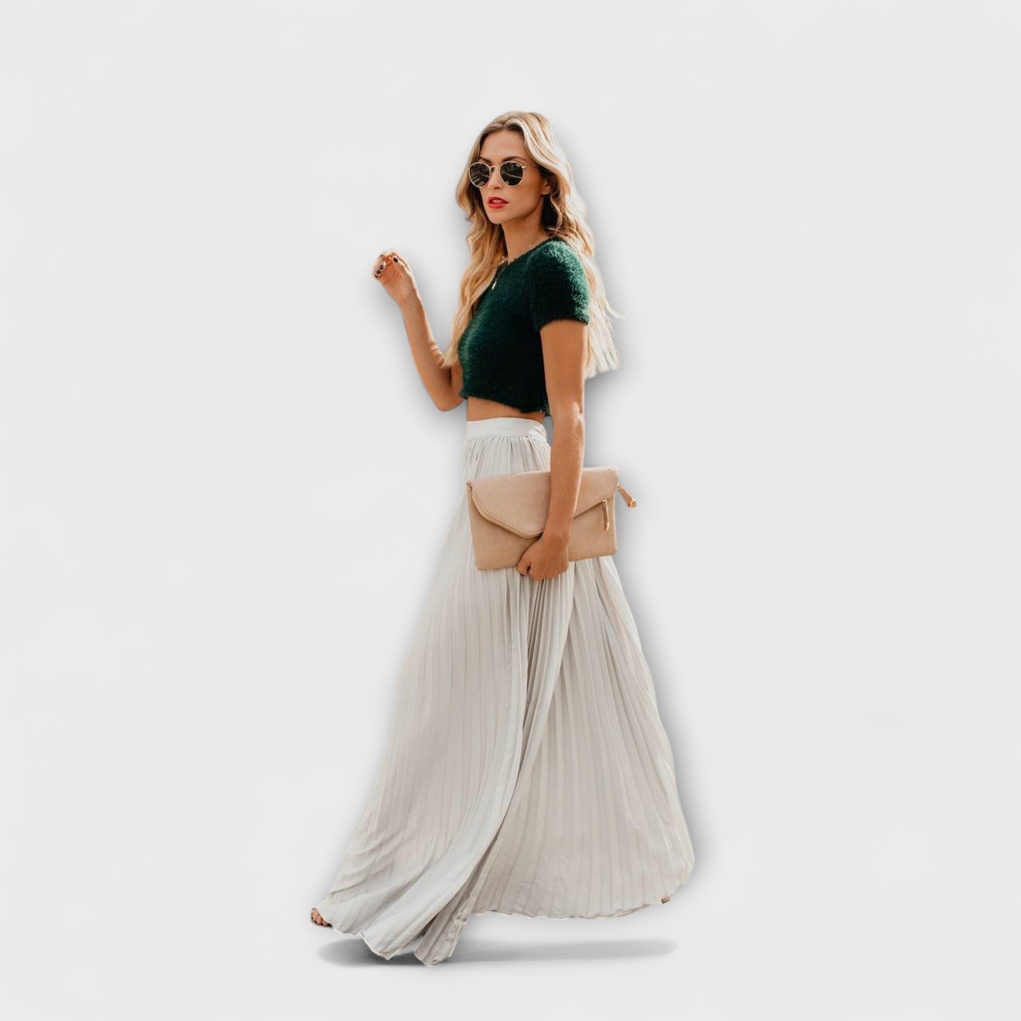 Jimena | Lightweight Pleated Maxi Skirt