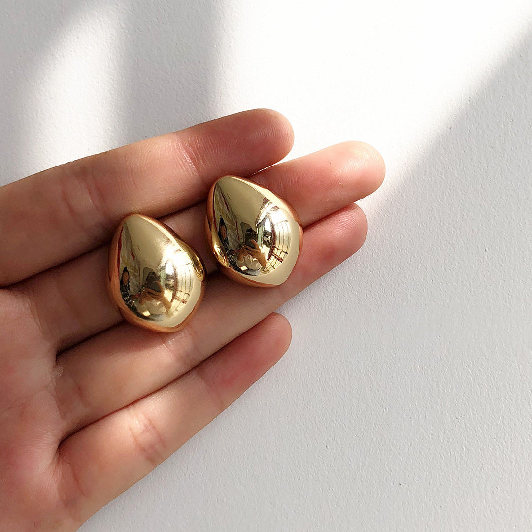 Metallic Drop-Shaped Earrings