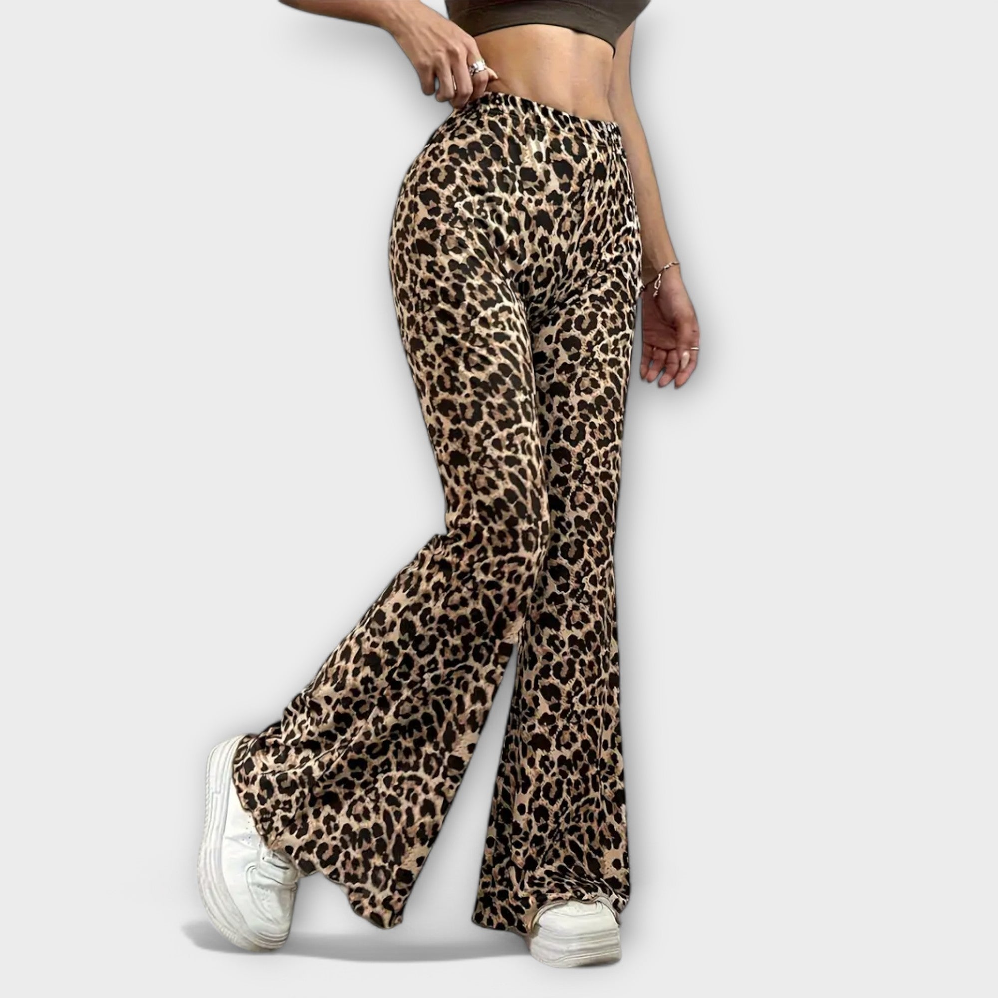 Celia | Leopard Print Bootcut Pants
