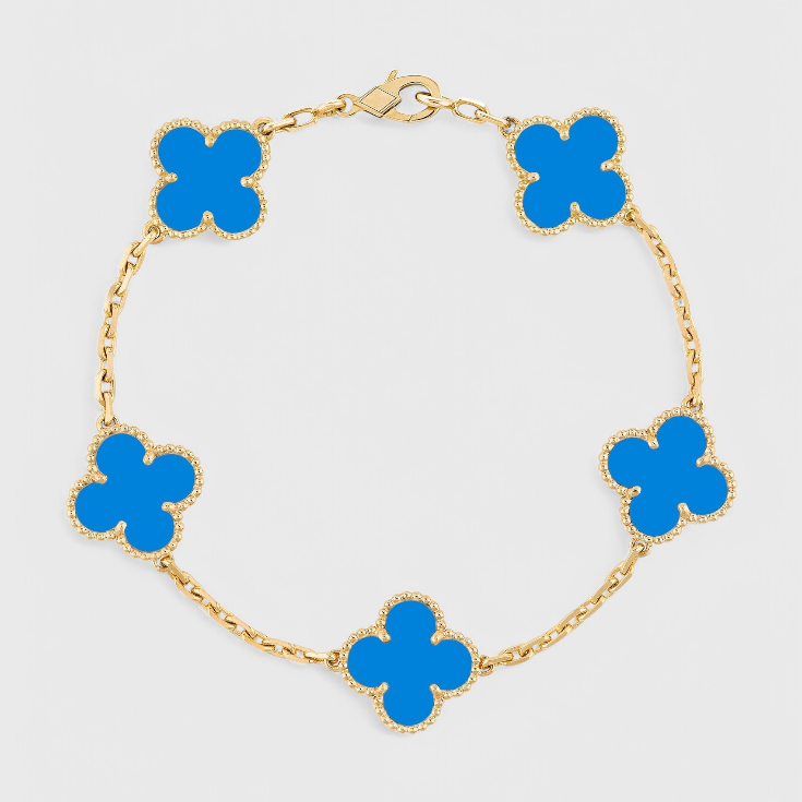 Clover Motif and Elegance Gold-Plated Bracelet