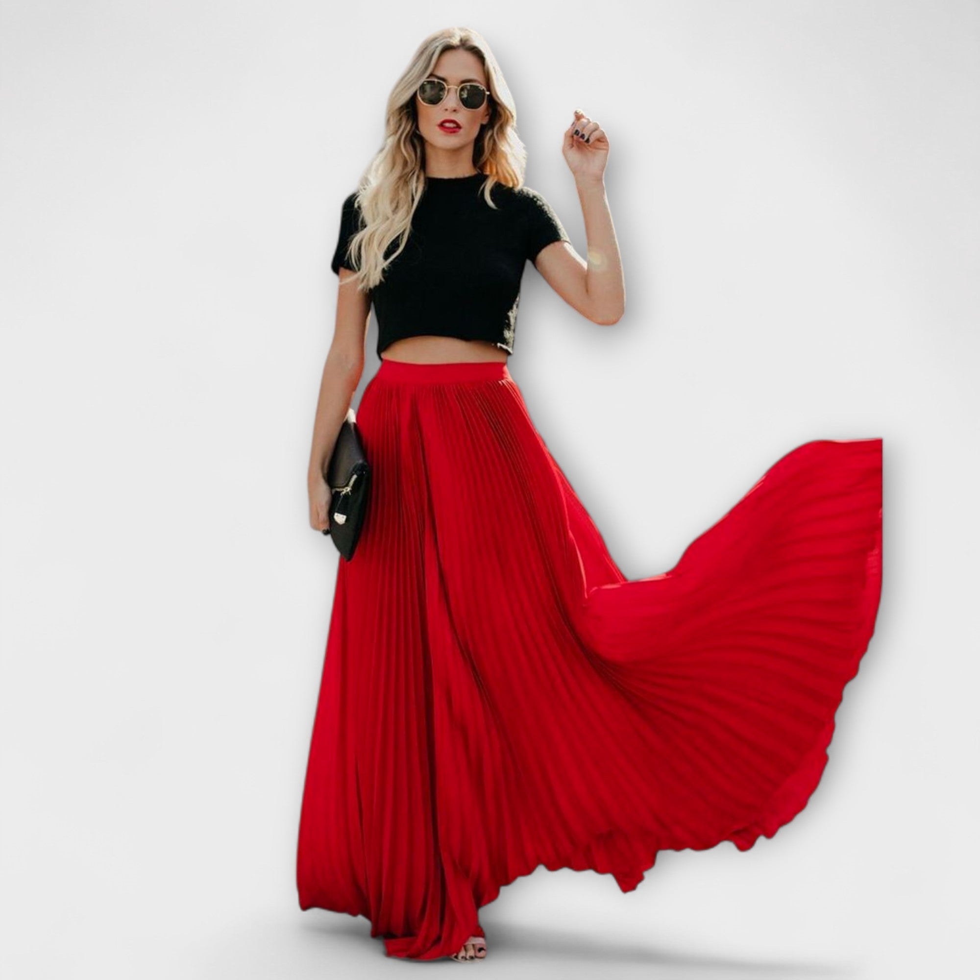 Jimena | Lightweight Pleated Maxi Skirt