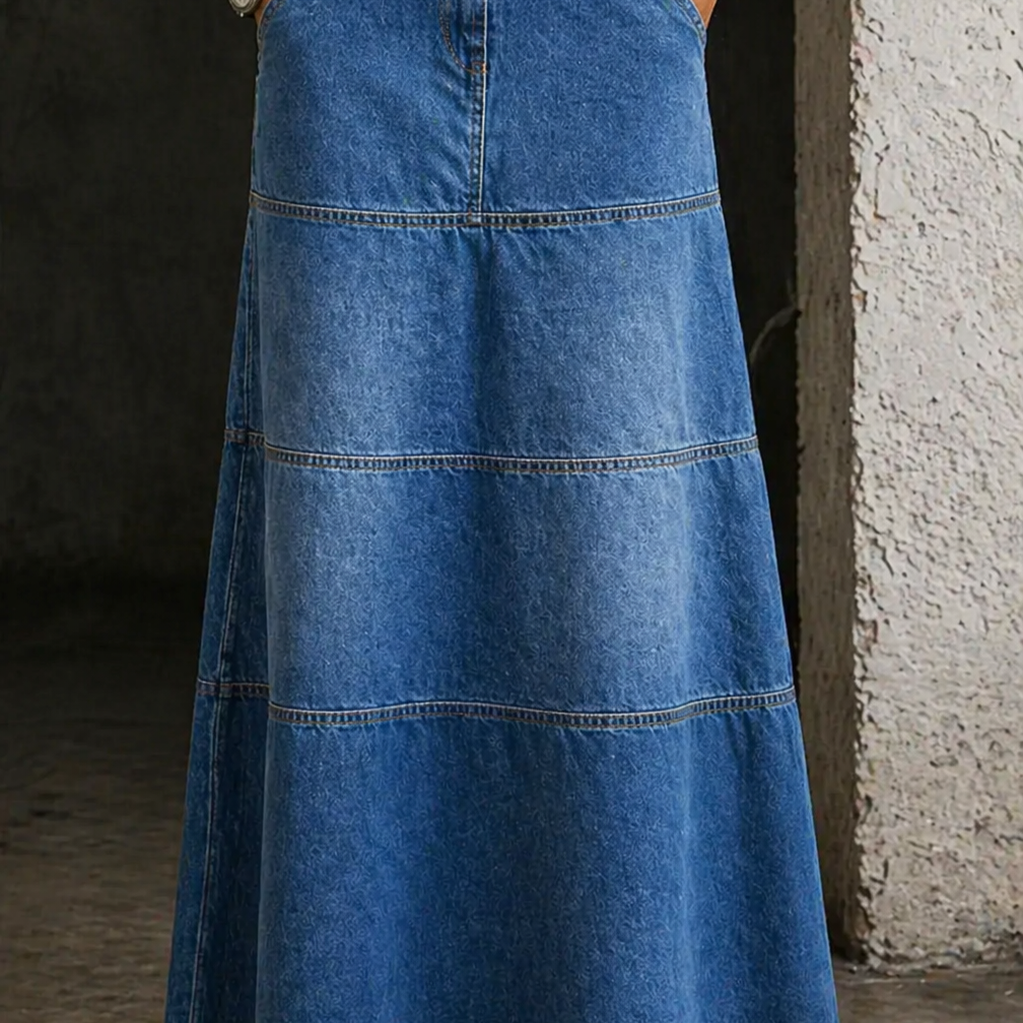 Mary | Mid-Length Denim Skirt