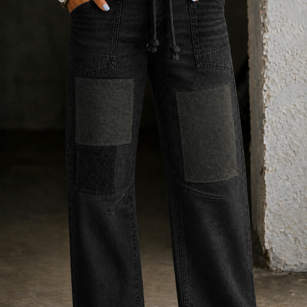 Margaret | Patchwork Drawstring Jeans