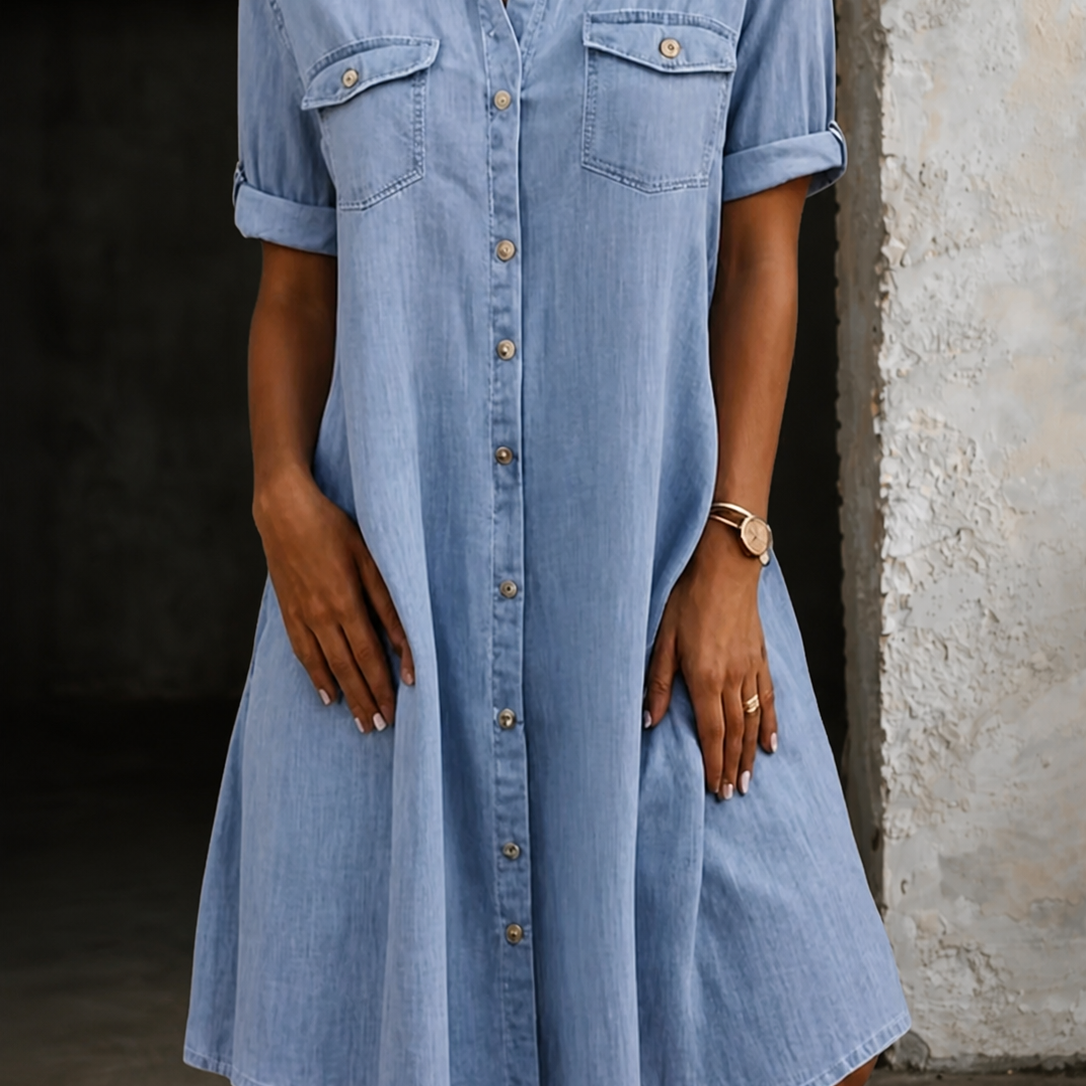 Patricia | Casual Denim Style Midi Dress