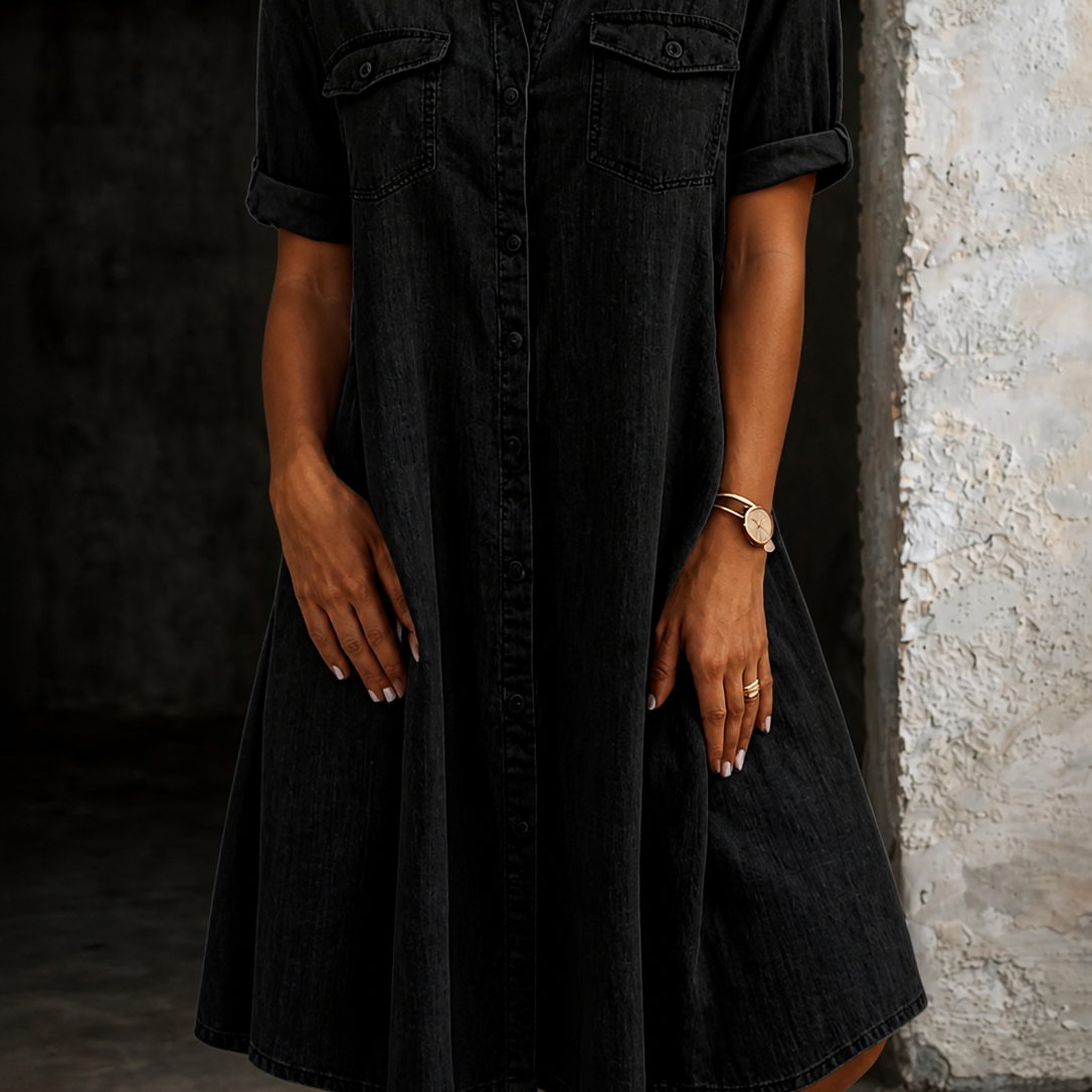 Patricia | Casual Denim Style Midi Dress