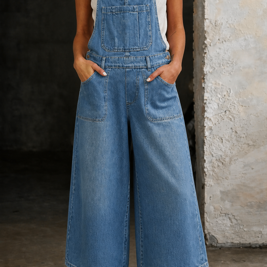 Elizabeth | Wide Leg Suspender Jumpsuit