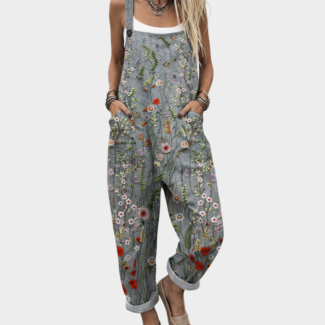 Carmen | Comfortable Floral Print Strap Jumpsuit
