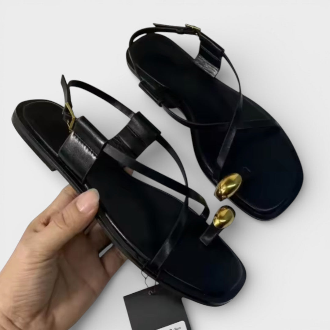 Flat Sandals for Women with Cross Strap