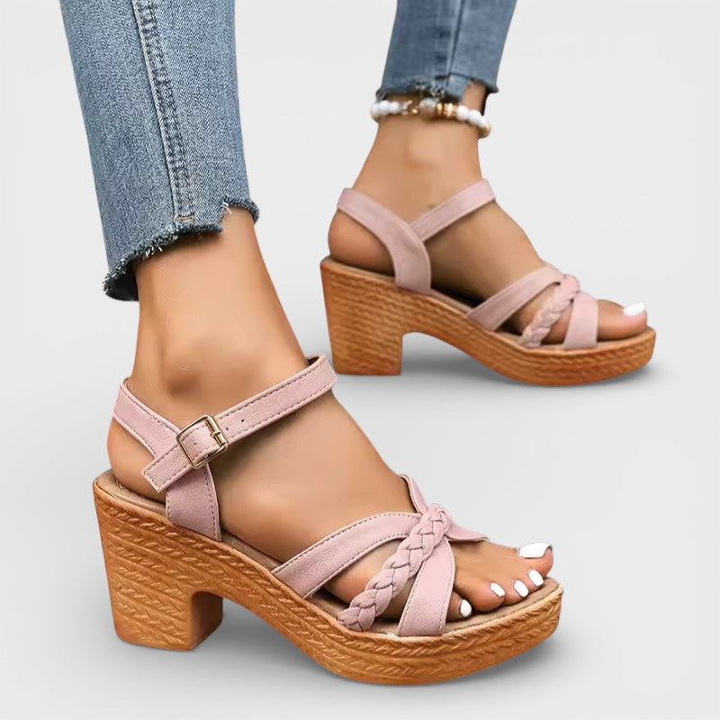 Women’s High Heeled Braided Sandals