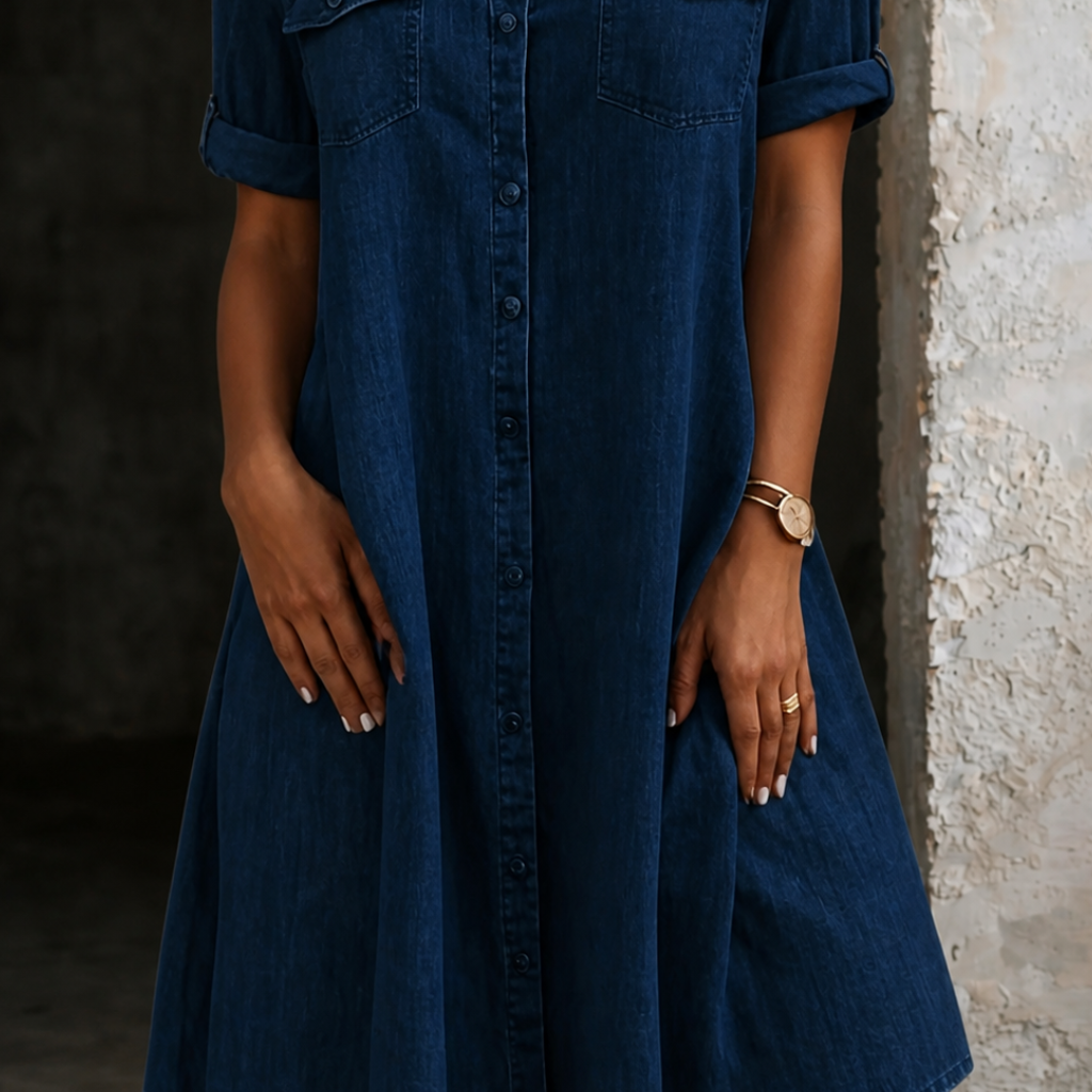 Patricia | Casual Denim Style Midi Dress