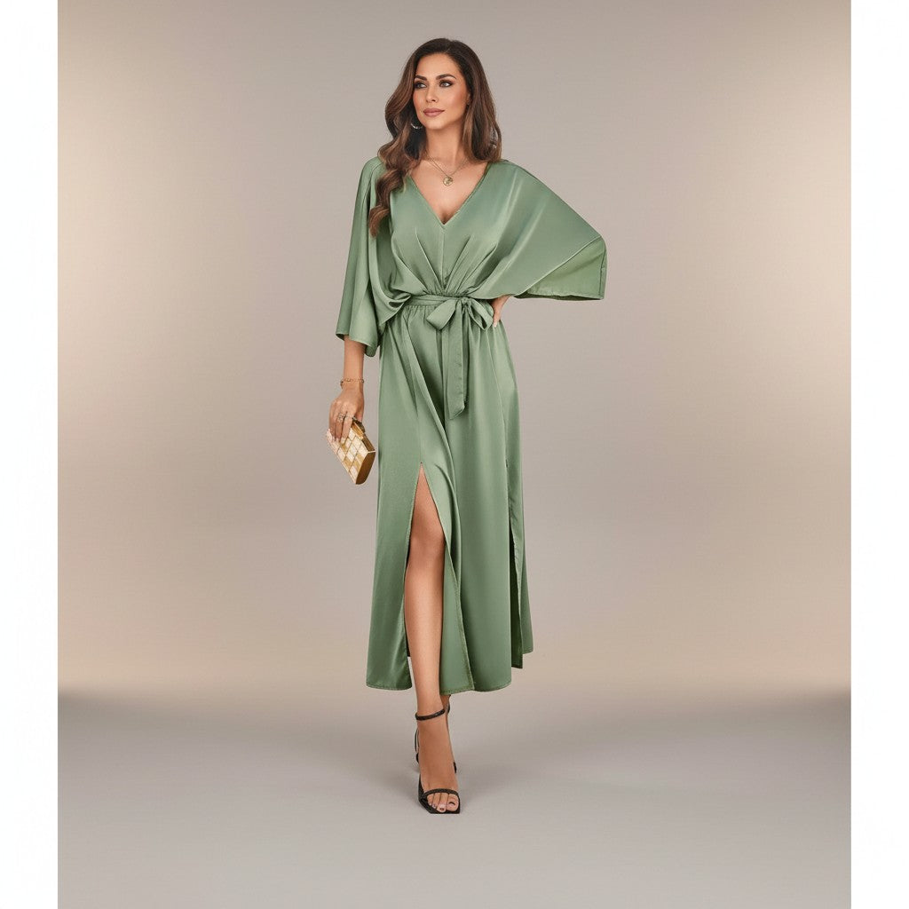 Penélope - Long Evening Dress with V-Neck