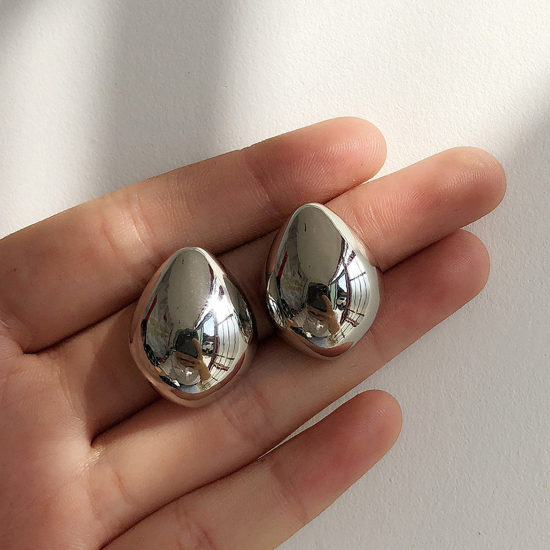 Metallic Drop-Shaped Earrings