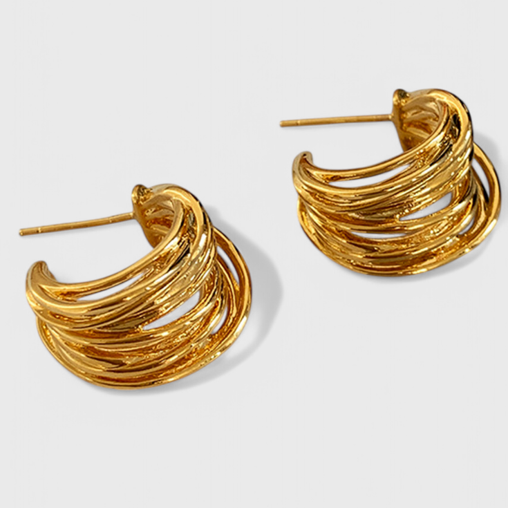 C-Shaped Hoop Earrings