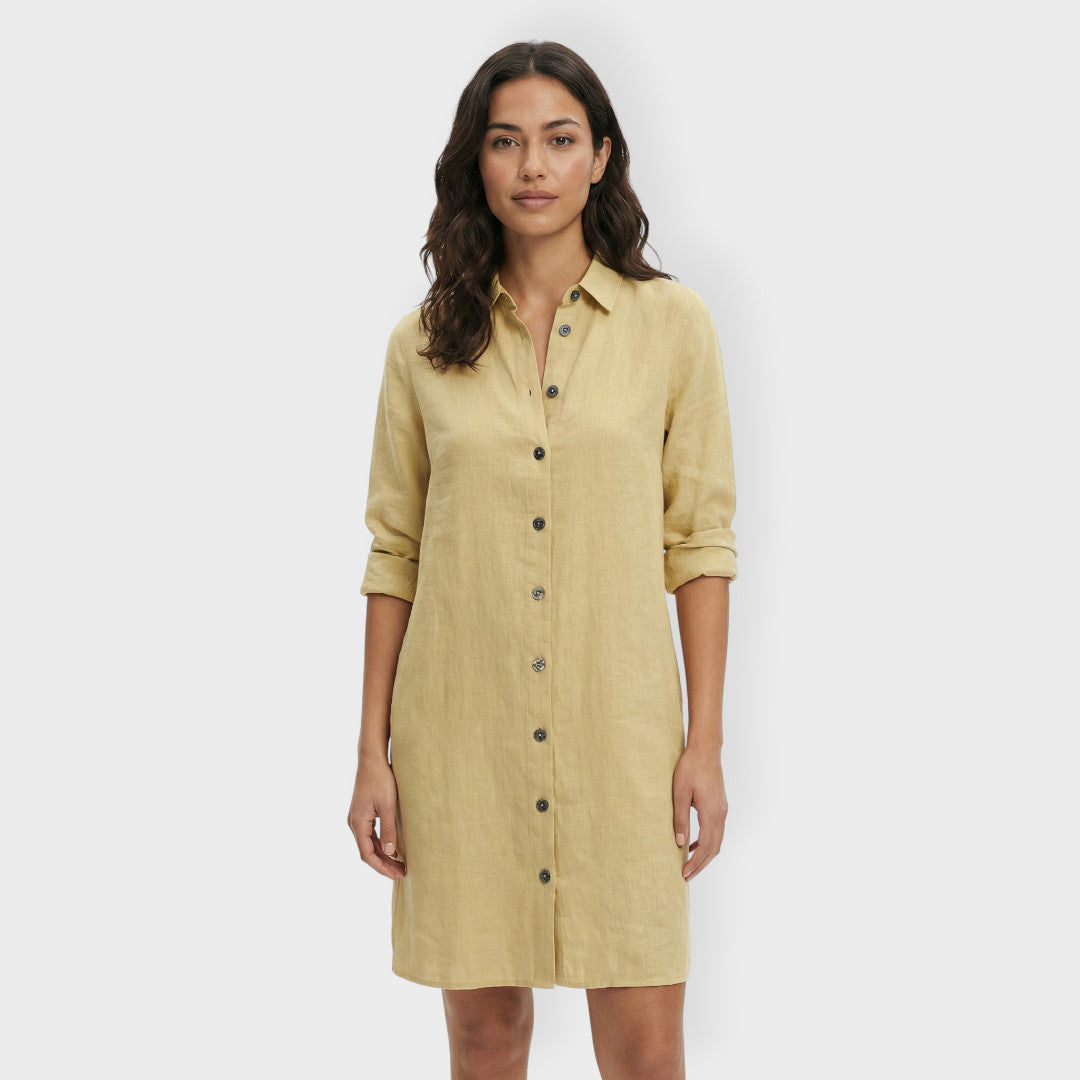 White Button-Up Shirt Dress for Women