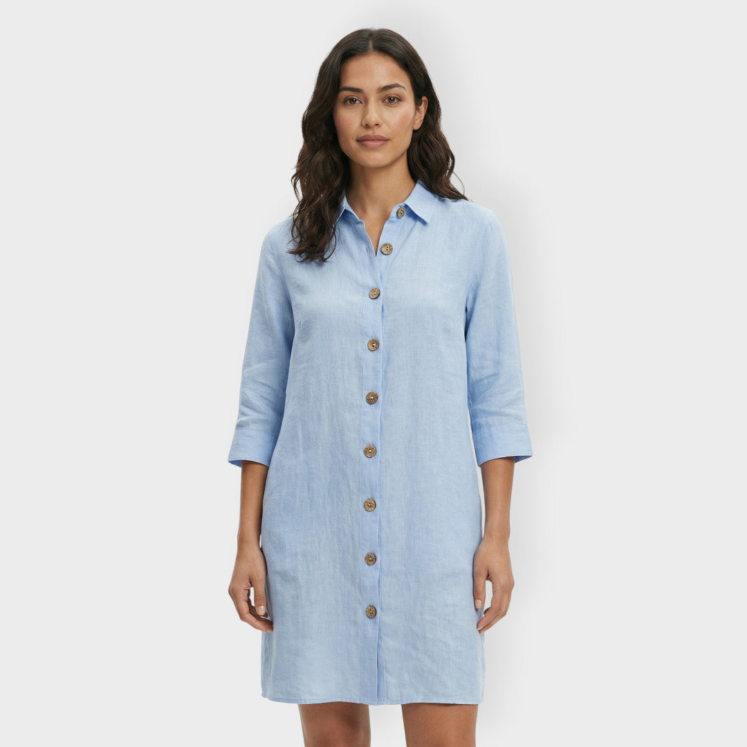 White Button-Up Shirt Dress for Women
