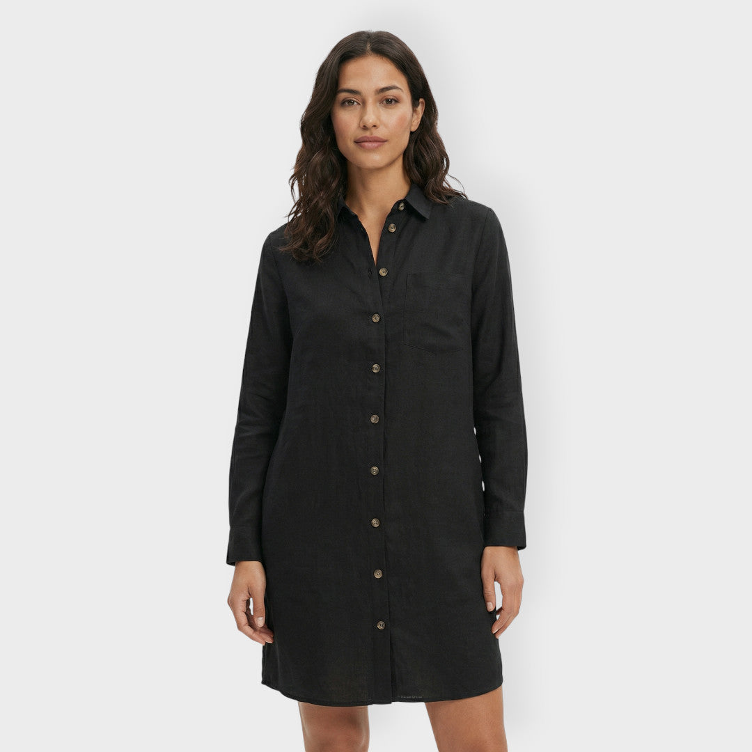 White Button-Up Shirt Dress for Women