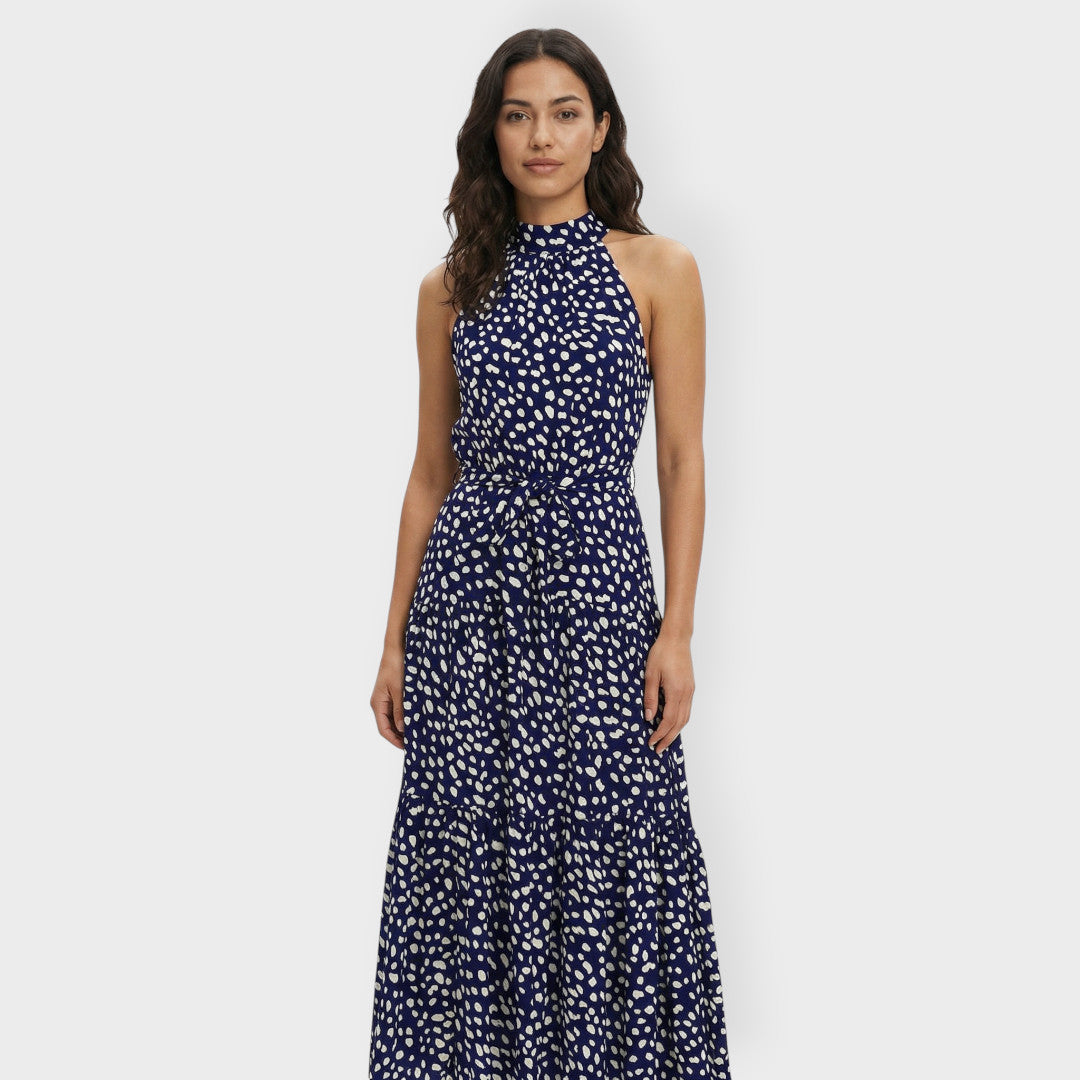 Midi Dress Women Polka Dots Bow