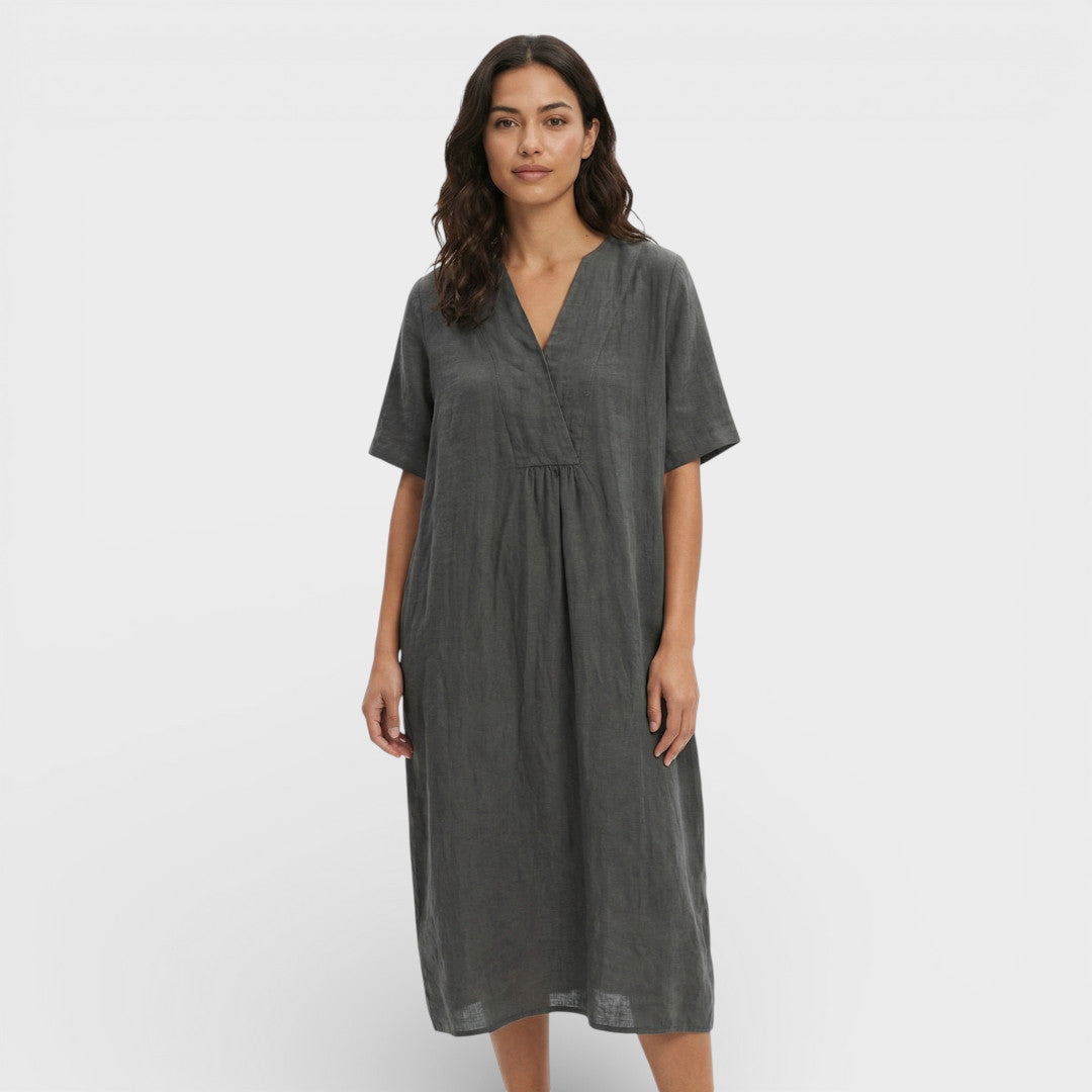 Women's Linen Cotton Midi Dress