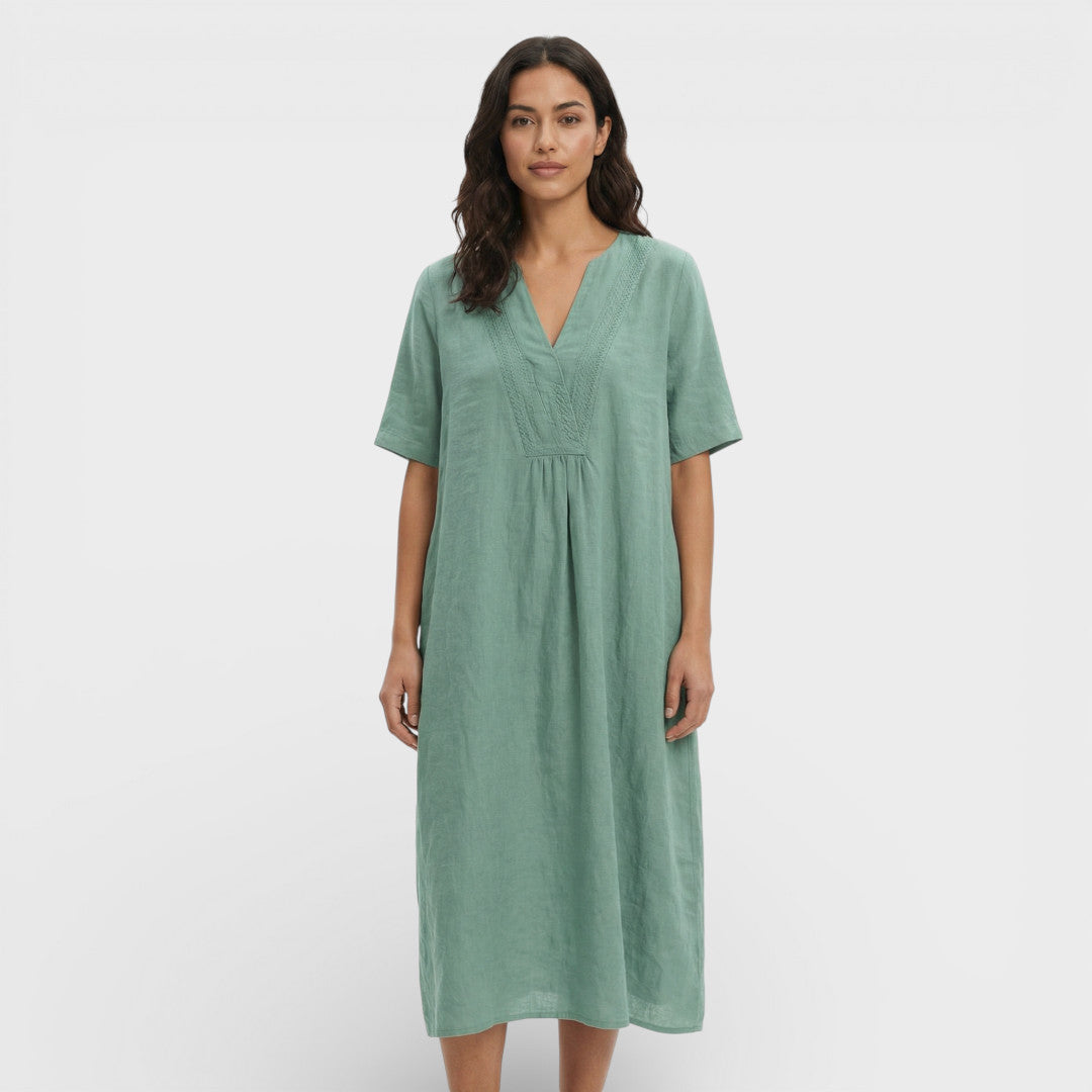 Women's Linen Cotton Midi Dress