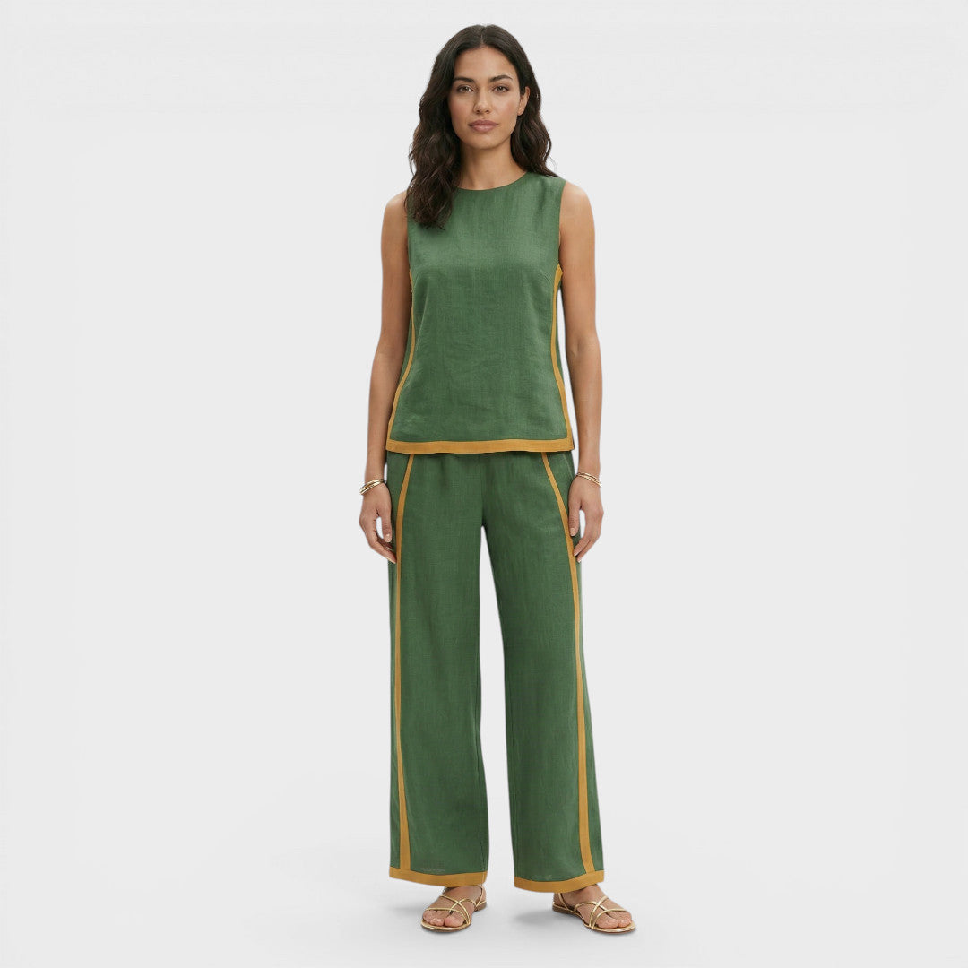 Two-Piece Women's Color Block Set