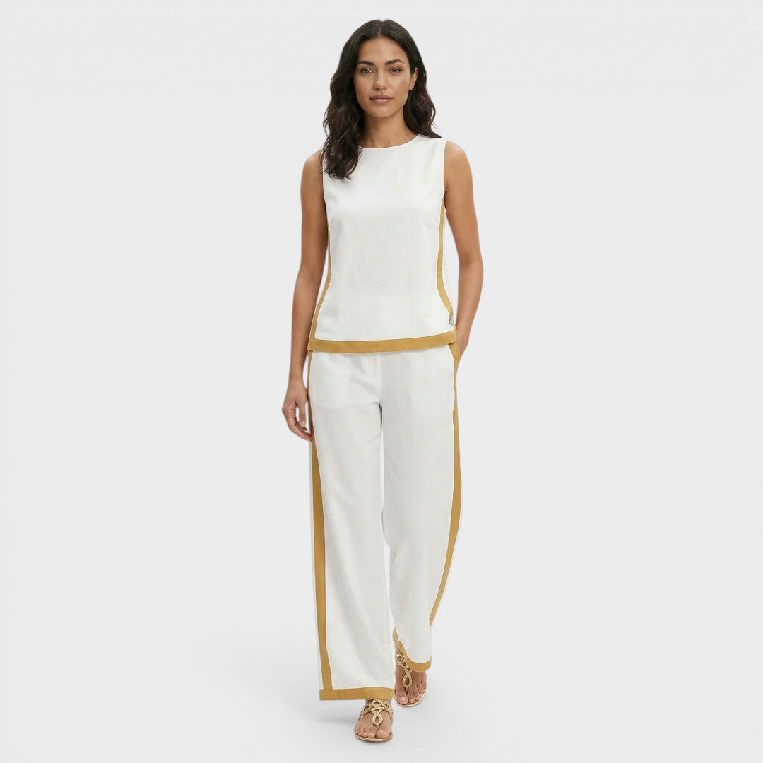 Two-Piece Women's Color Block Set