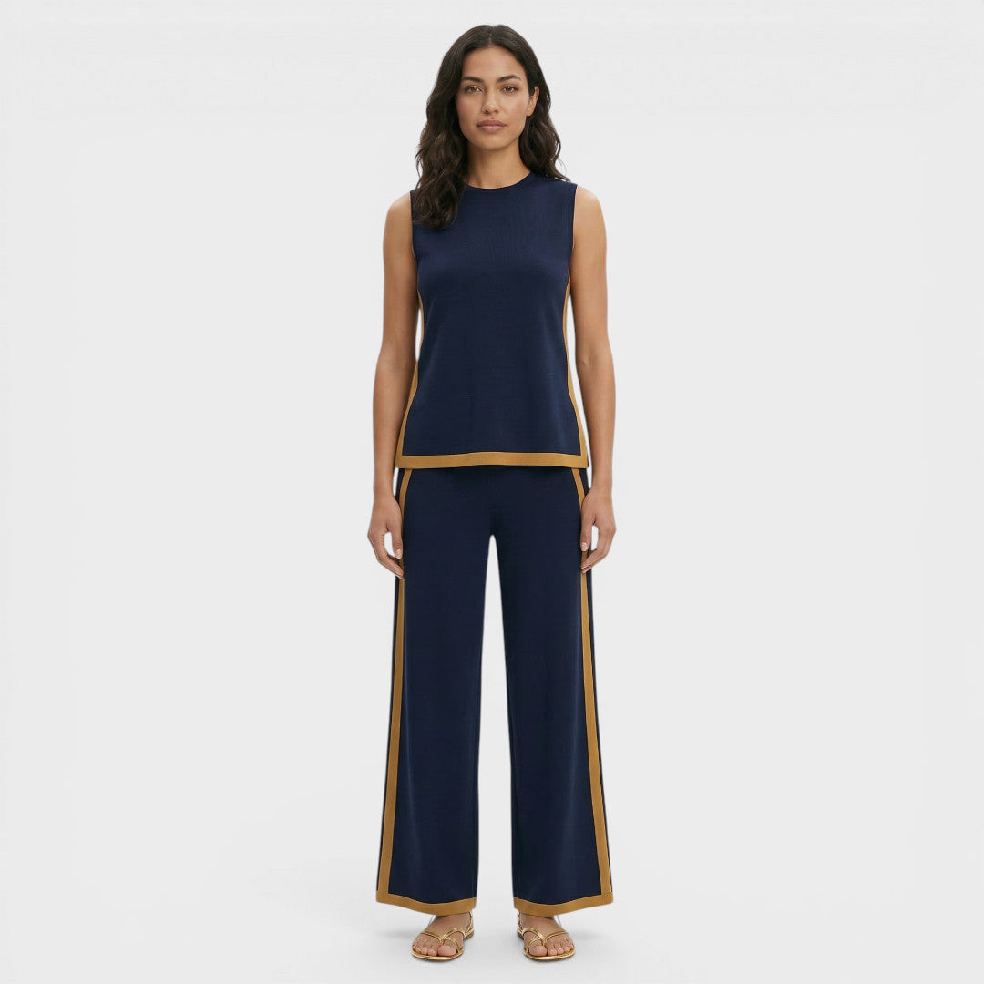 Two-Piece Women's Color Block Set