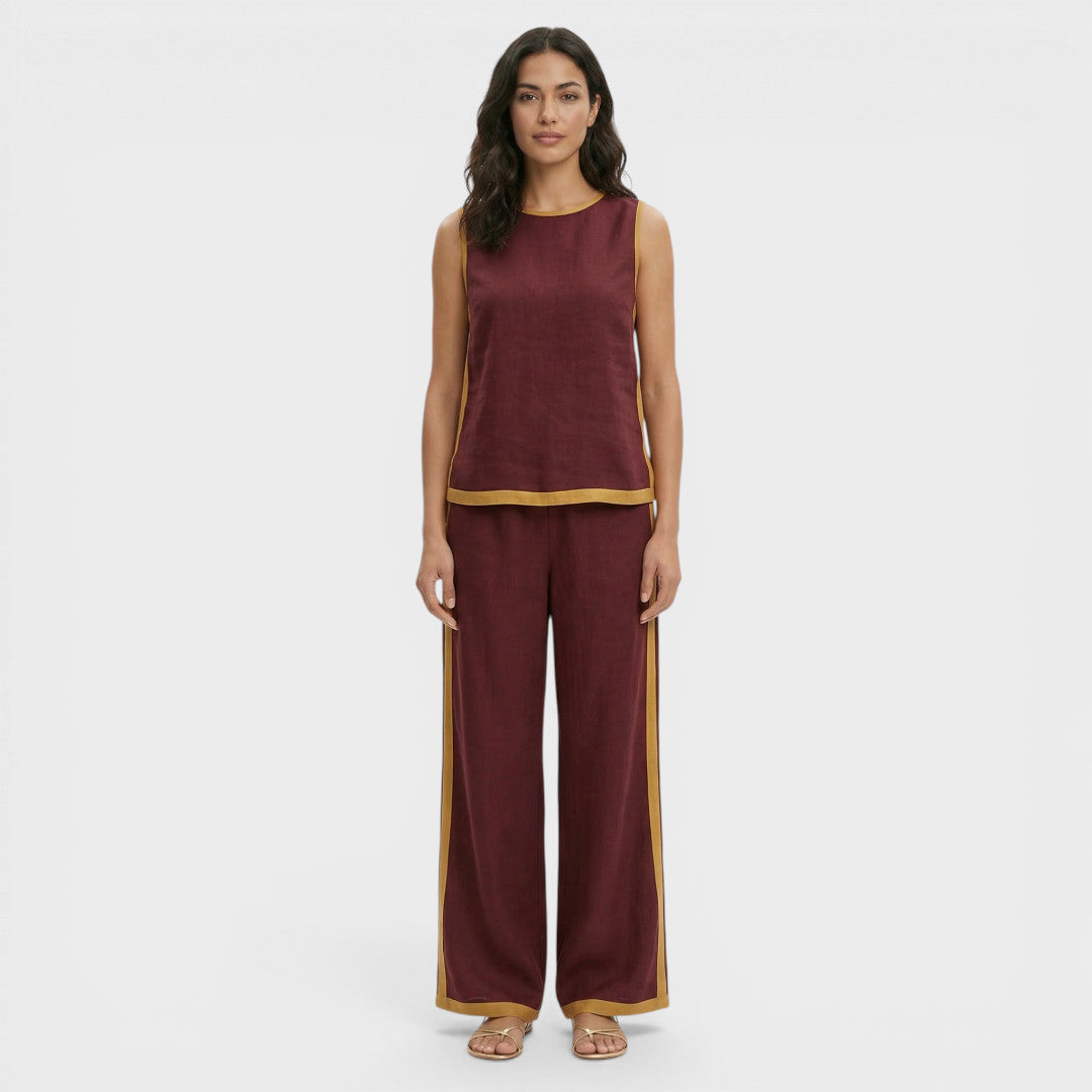 Two-Piece Women's Color Block Set