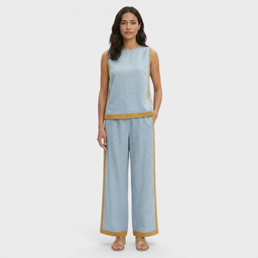 Two-Piece Women's Color Block Set
