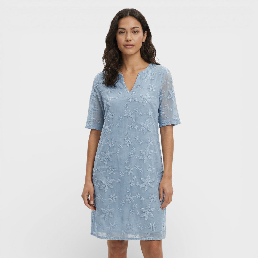 Embroidered Floral Midi Dress for Women