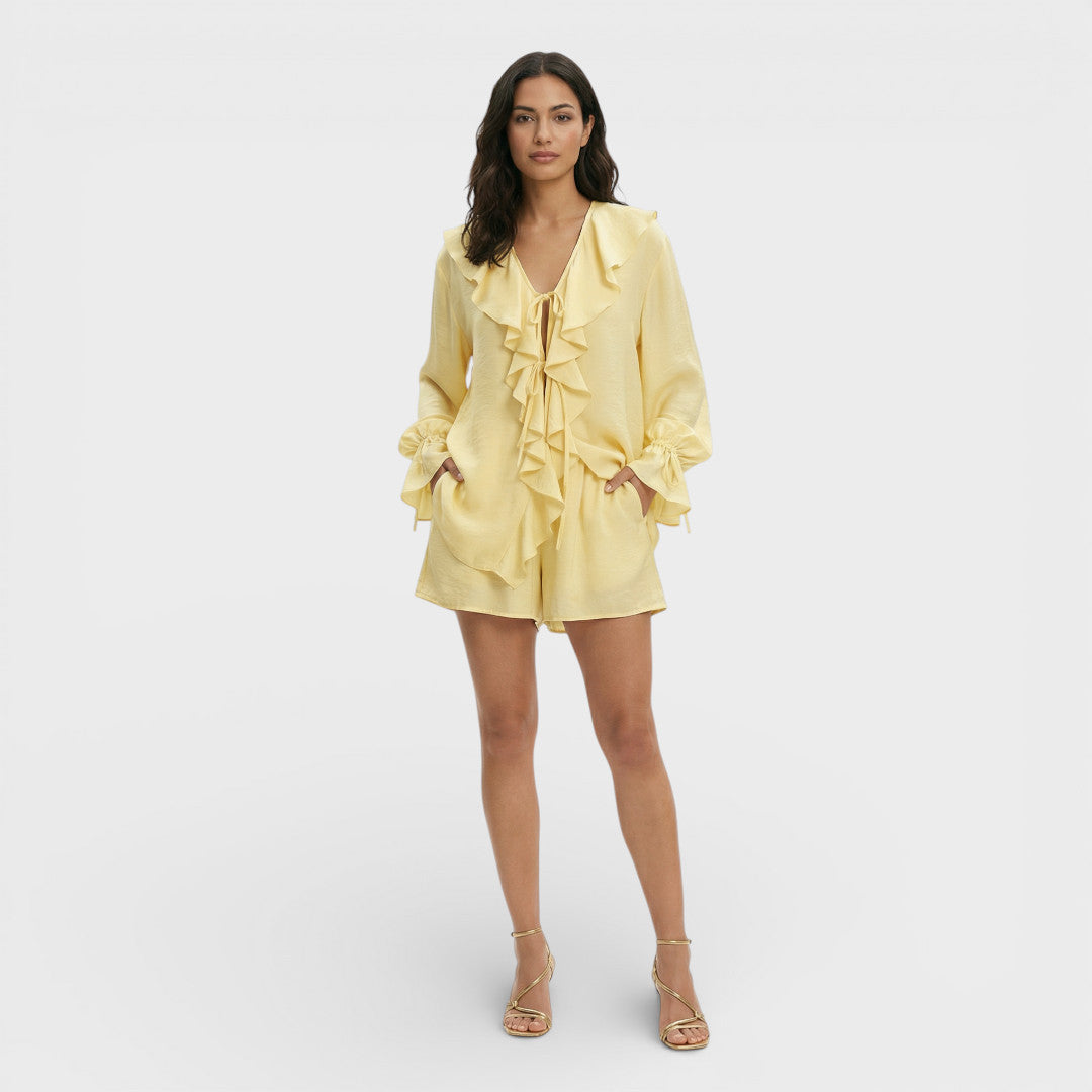 Two-Piece Ruffled Shorts Set