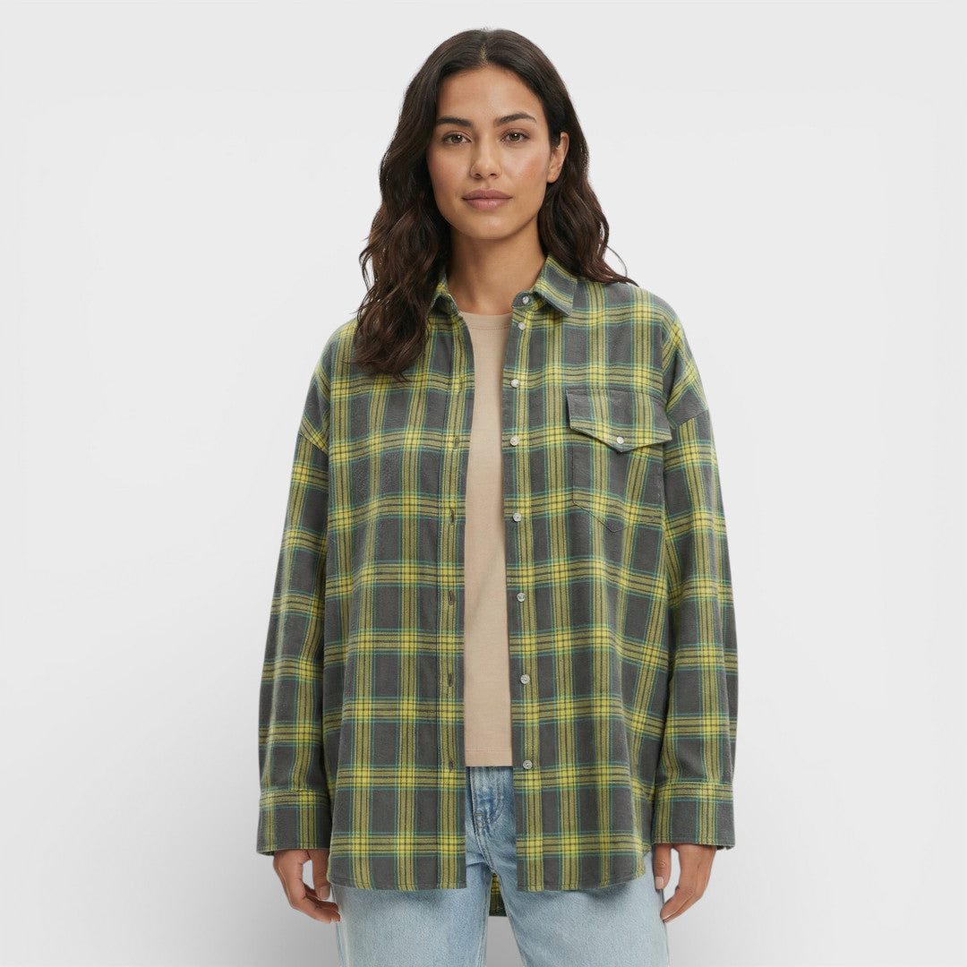Oversized Vintage Checkered Shirt for Women