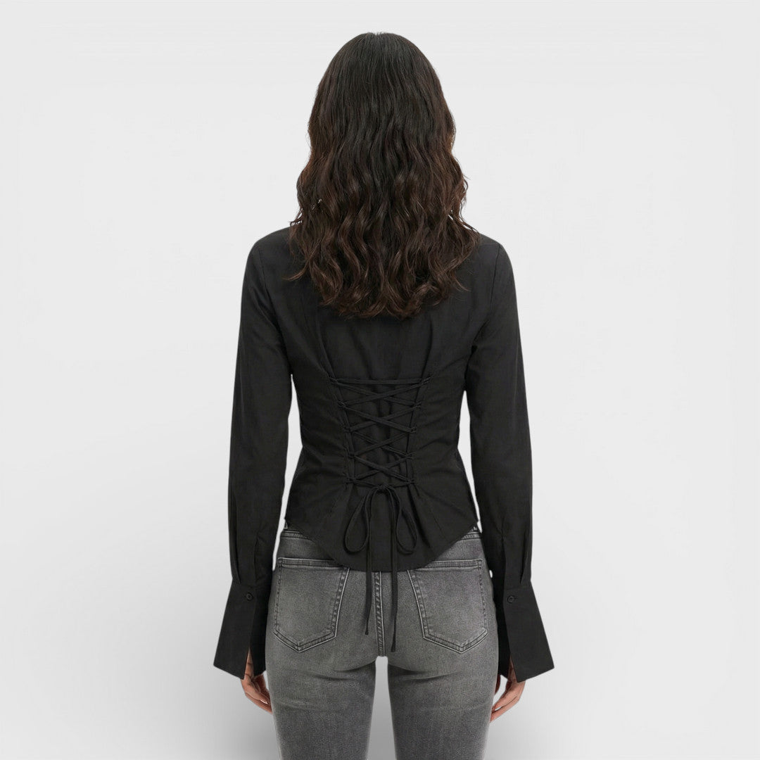 Fitted Bell Sleeve Blouse for Women