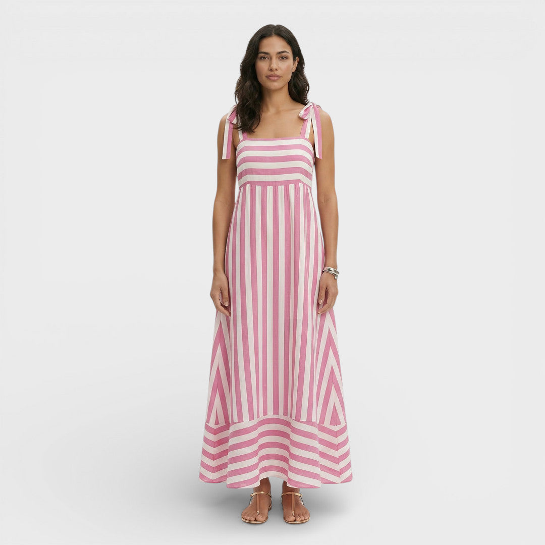 Long Printed A-Line Dress