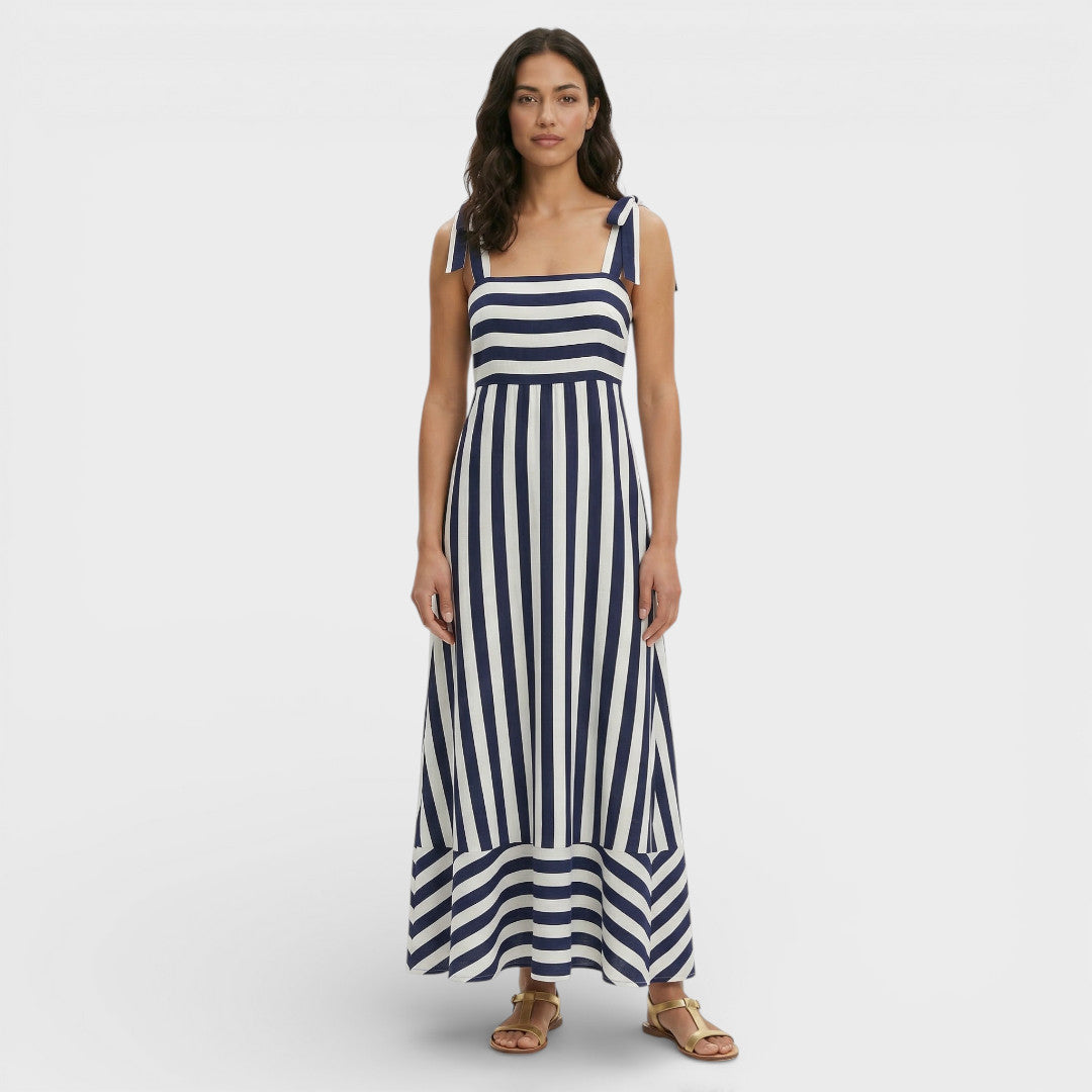Long Printed A-Line Dress