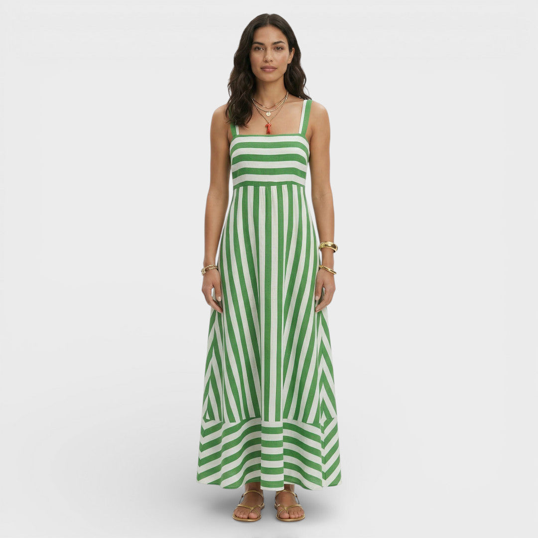 Long Printed A-Line Dress