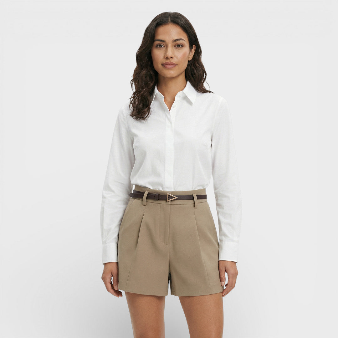 High-Waisted Women's Shorts with Belt
