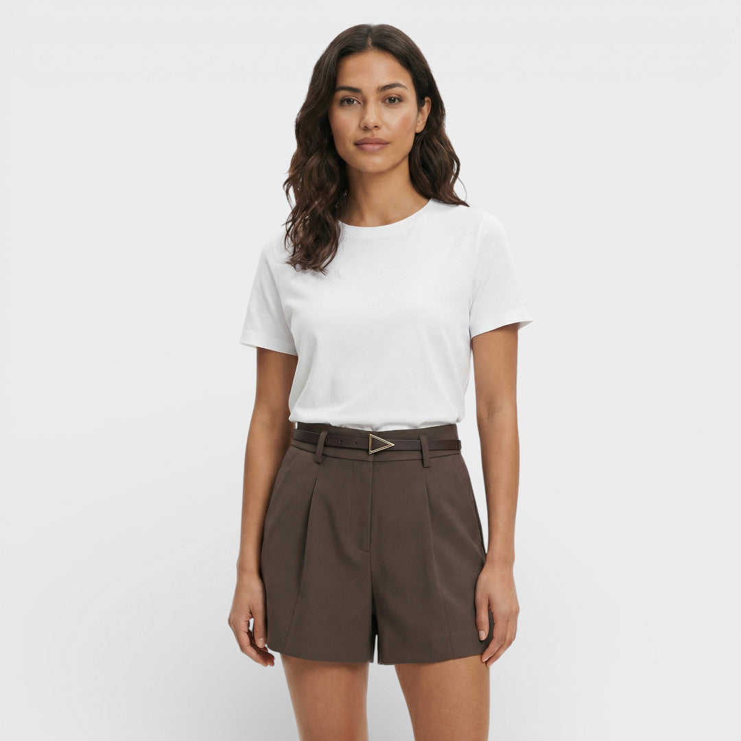 High-Waisted Women's Shorts with Belt