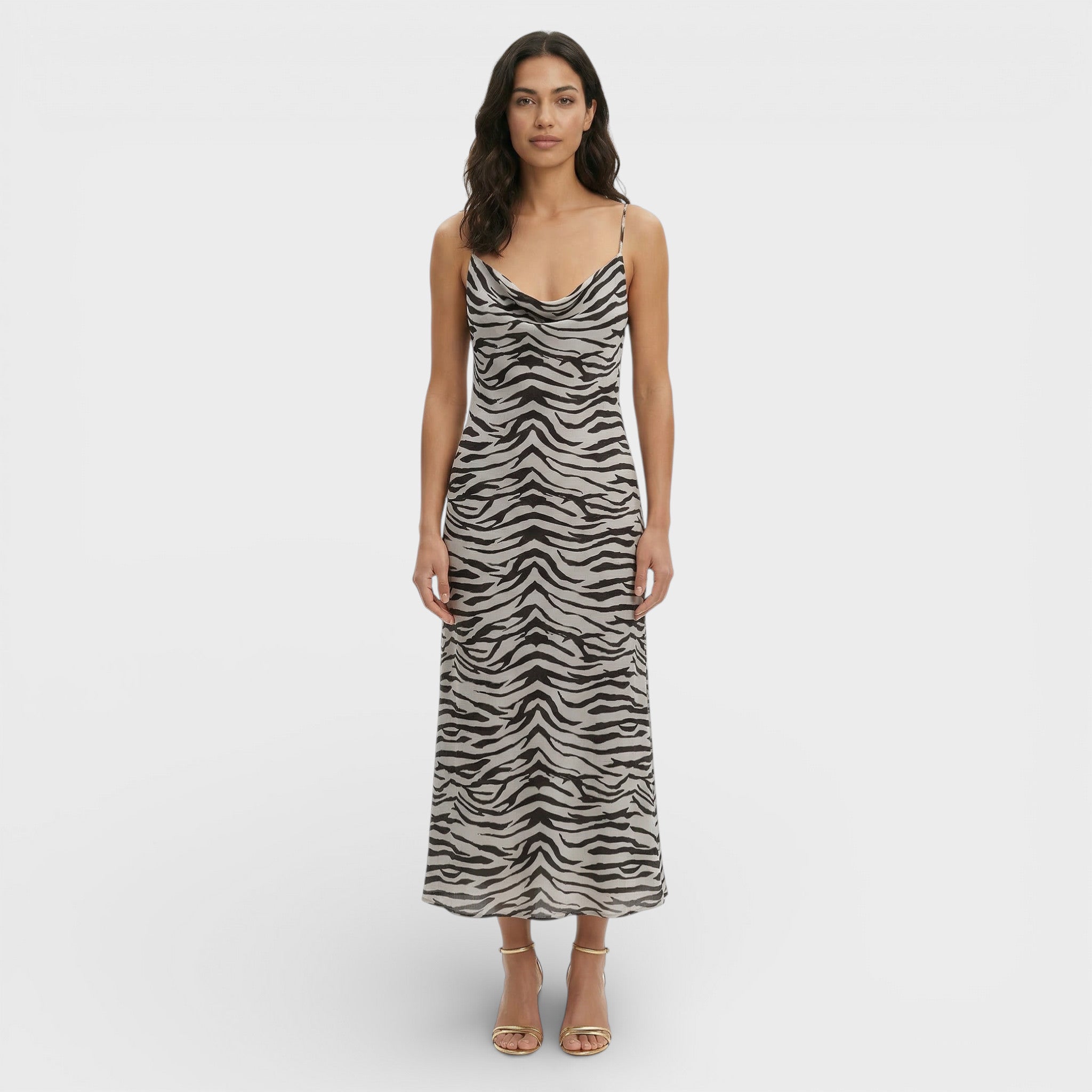 Open Back Leopard Midi Dress