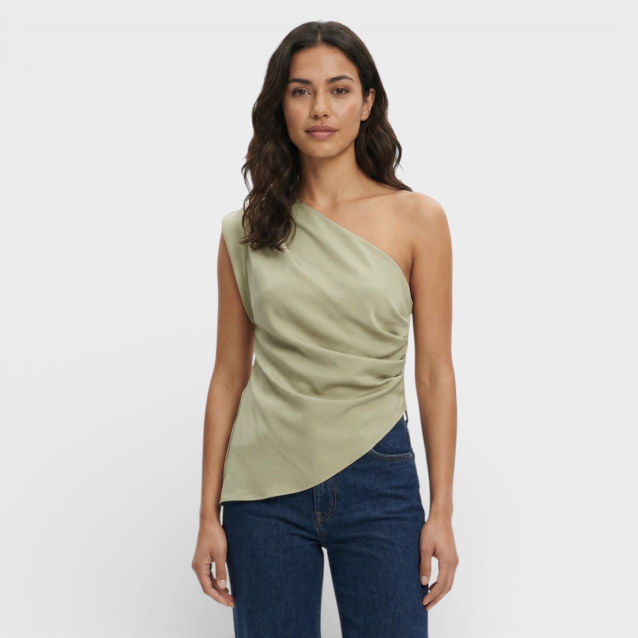 Asymmetrical Top with Exposed Shoulders for Women