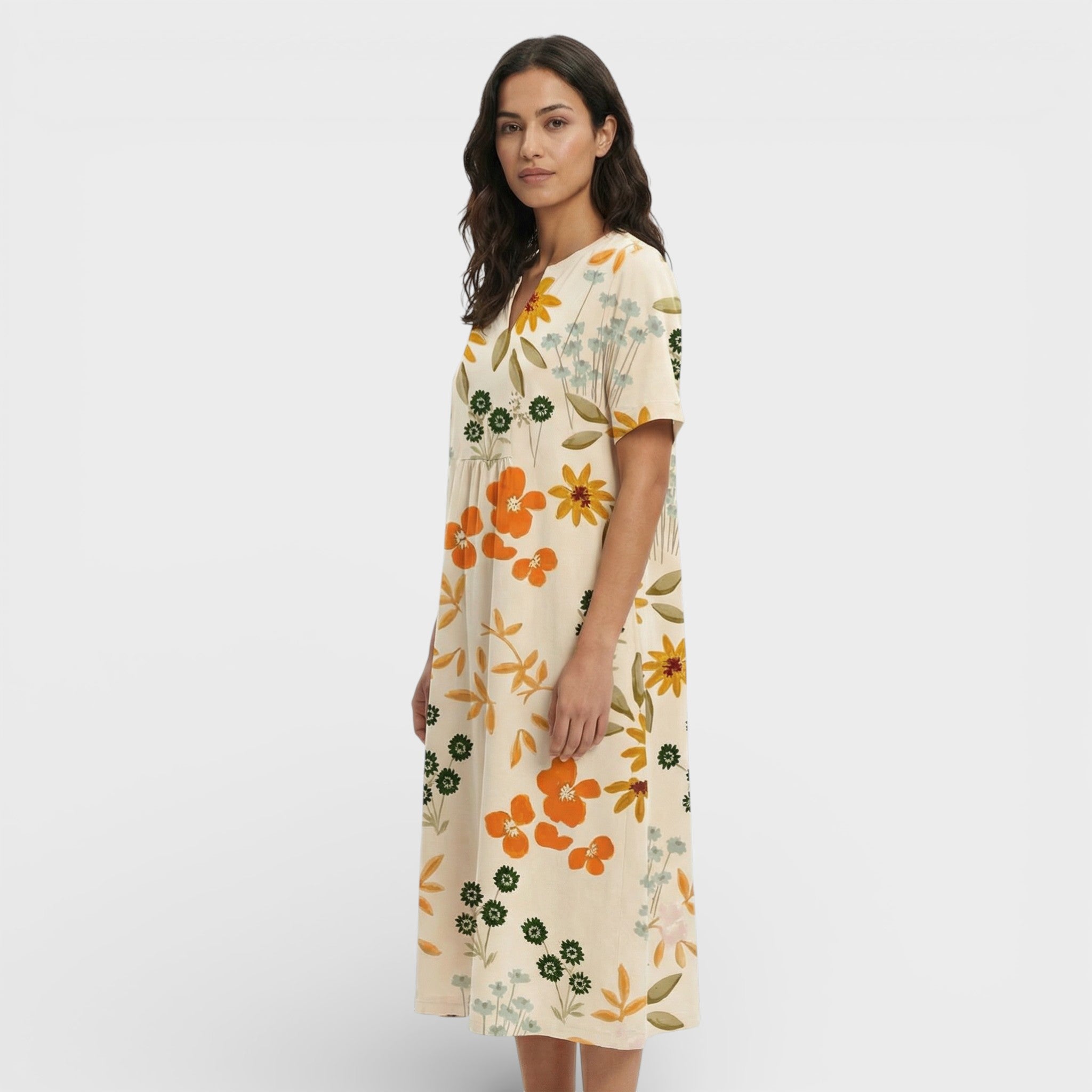 Floral Dress V-Neck for Women