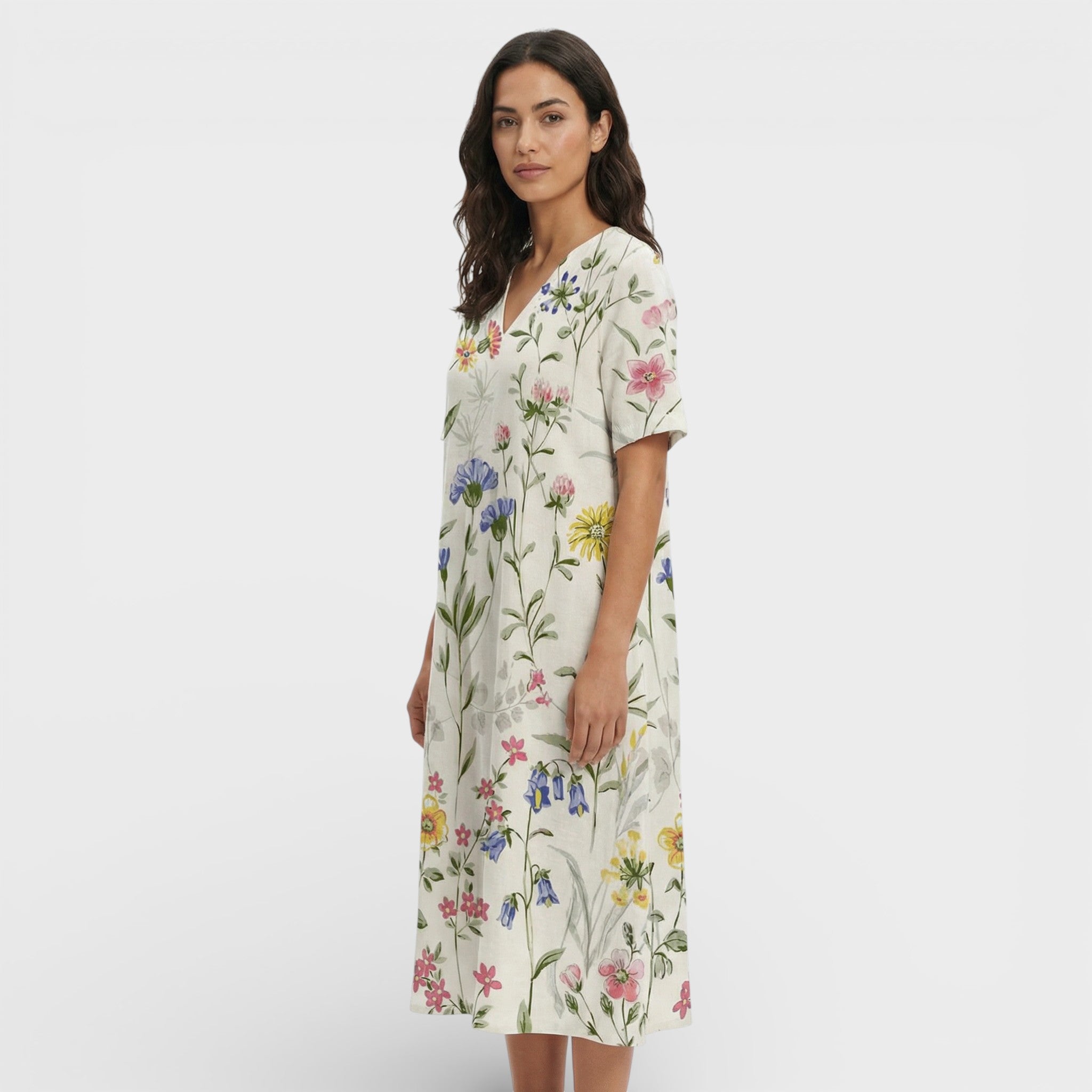 Floral Dress V-Neck for Women