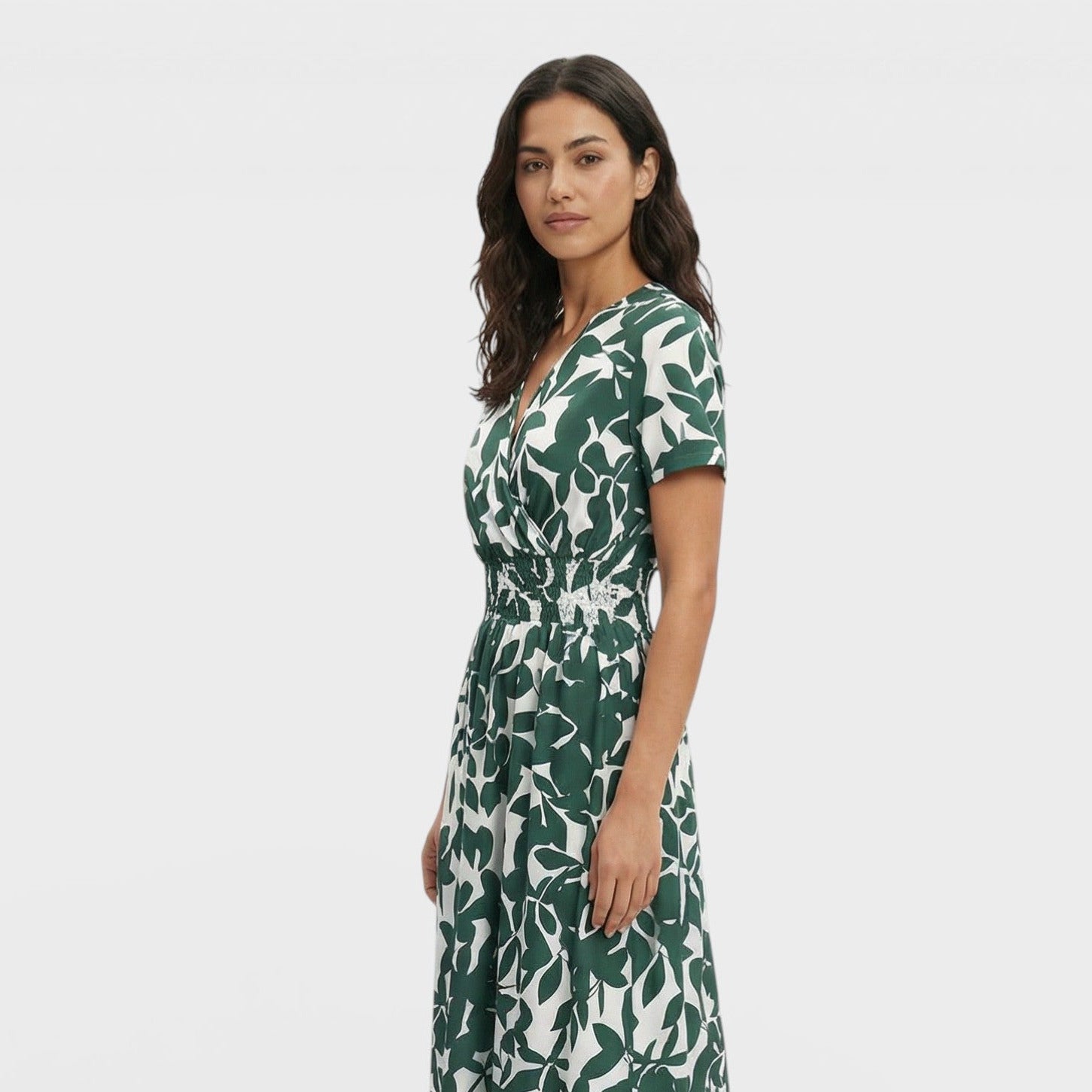 Printed V-Neck Dress for Women