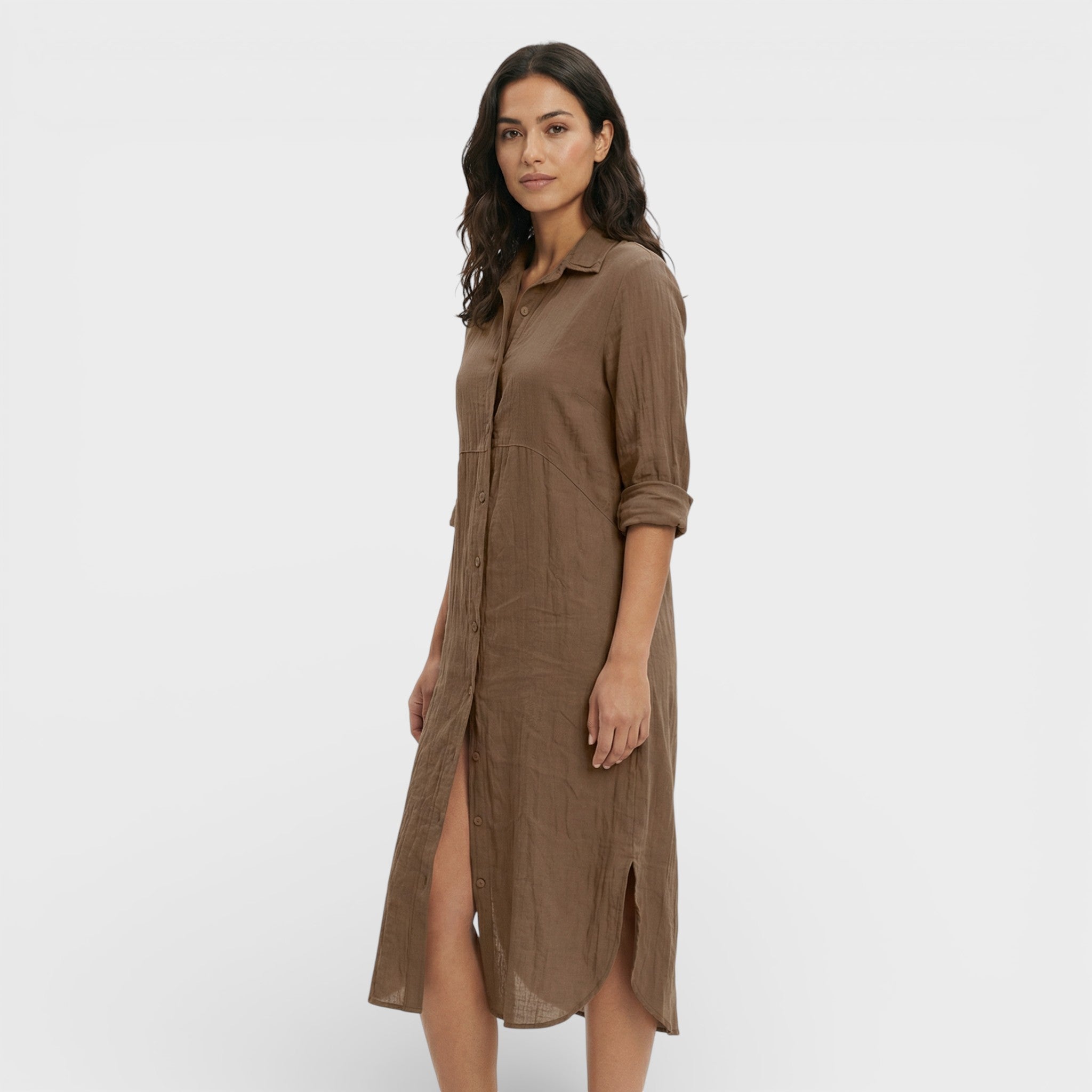 Loose Fit Maxi Shirt Dress for Women