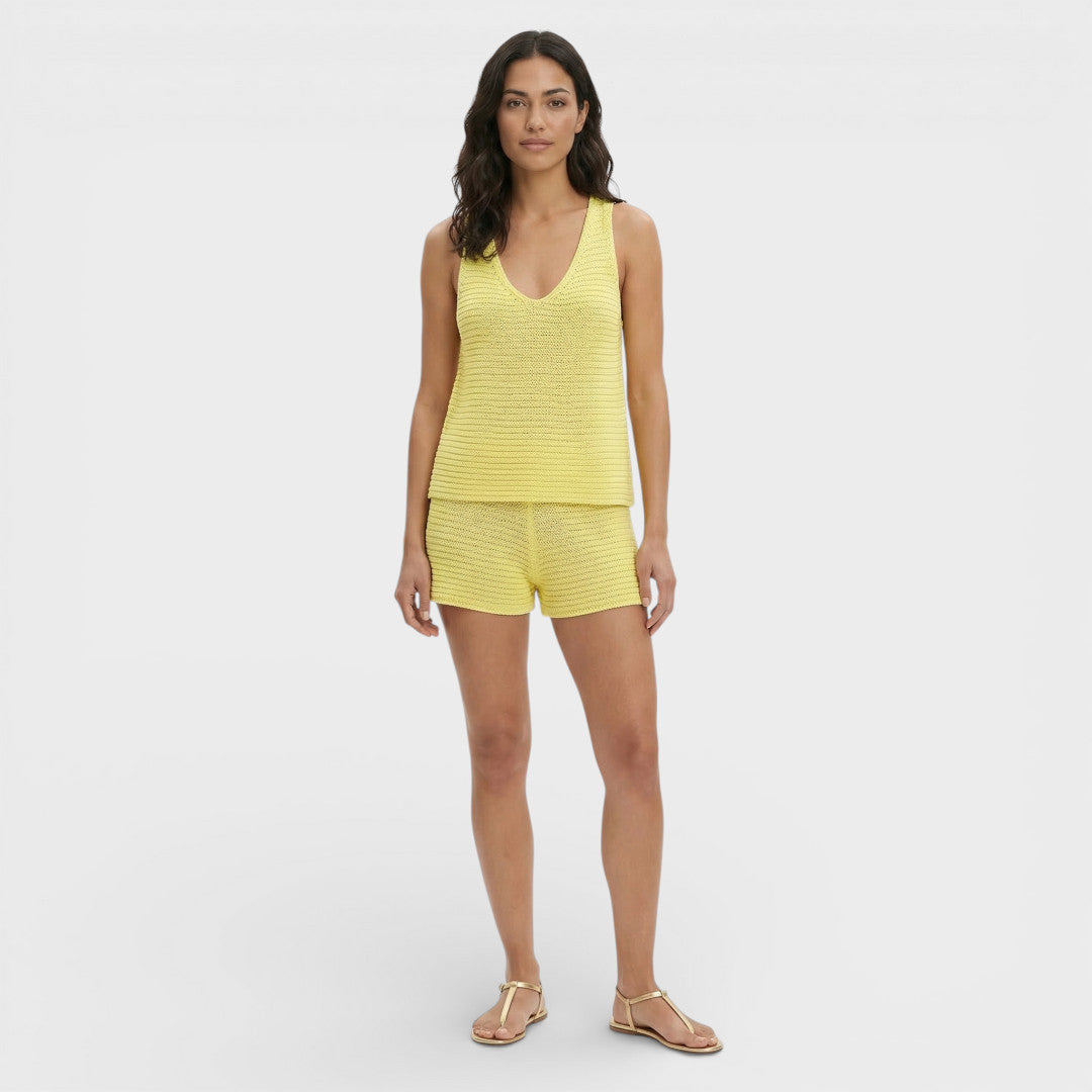 Knit Set Women Top Shorts