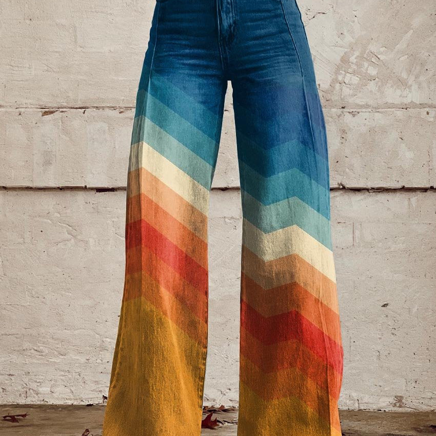 Léa - Elegant Retro Zigzag Pants
