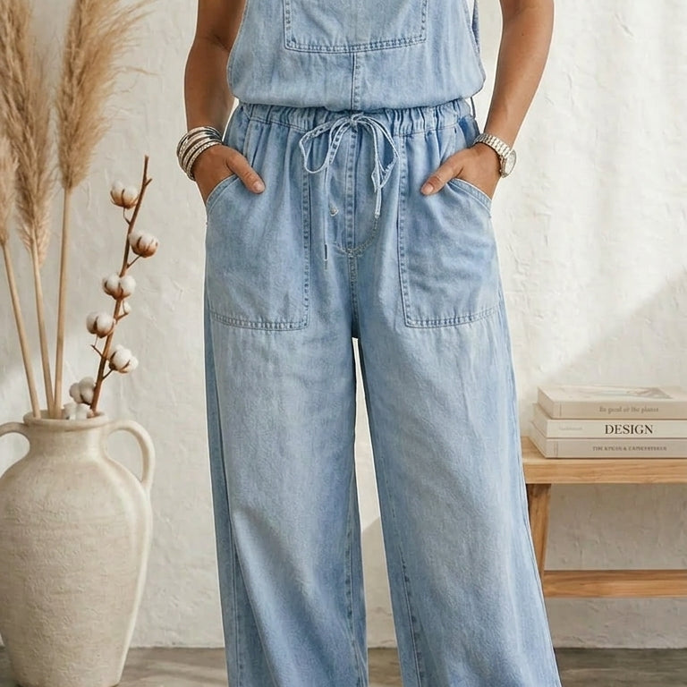 Serrano Madrid™ | Monserrat Wide-Leg Strap Jumpsuit